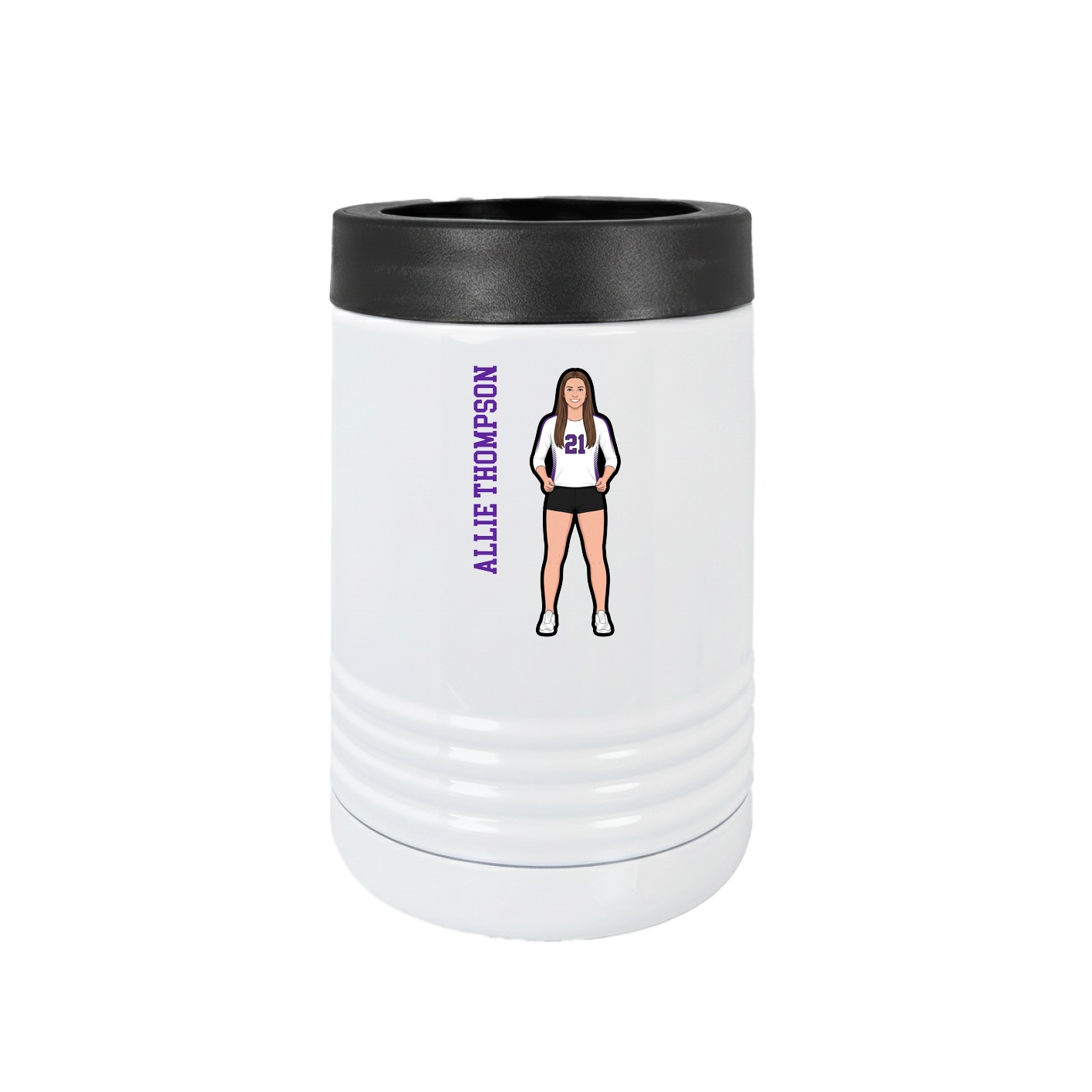 Beverage Holder — Name Vertical in White