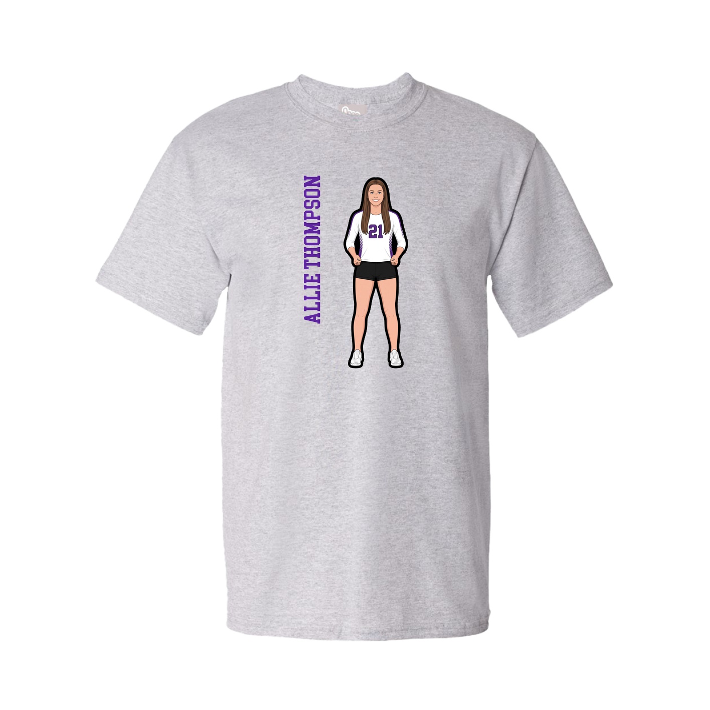 Tee — Name Vertical in Grey