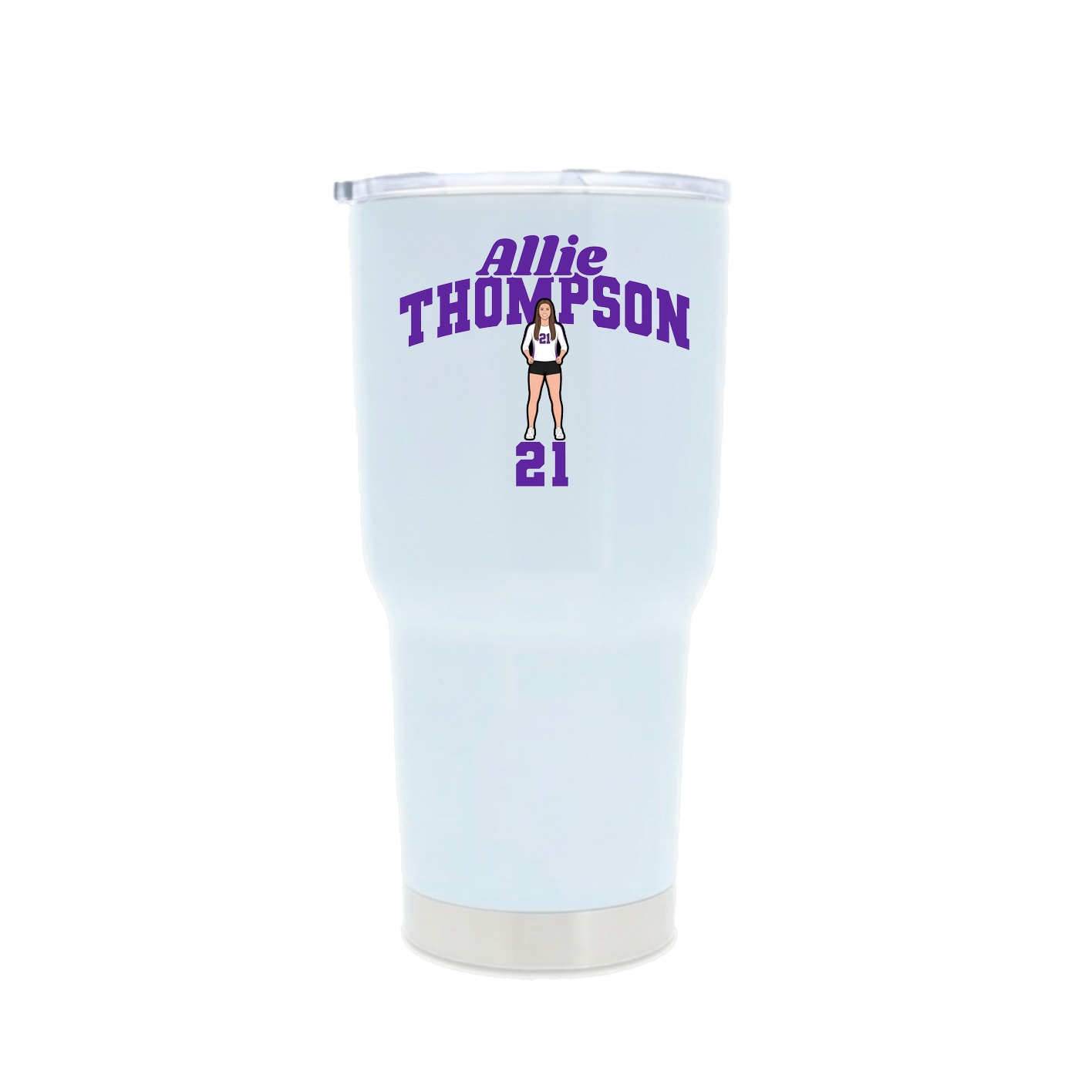 30oz Stainless Steel Tumbler — Signature Arch in White