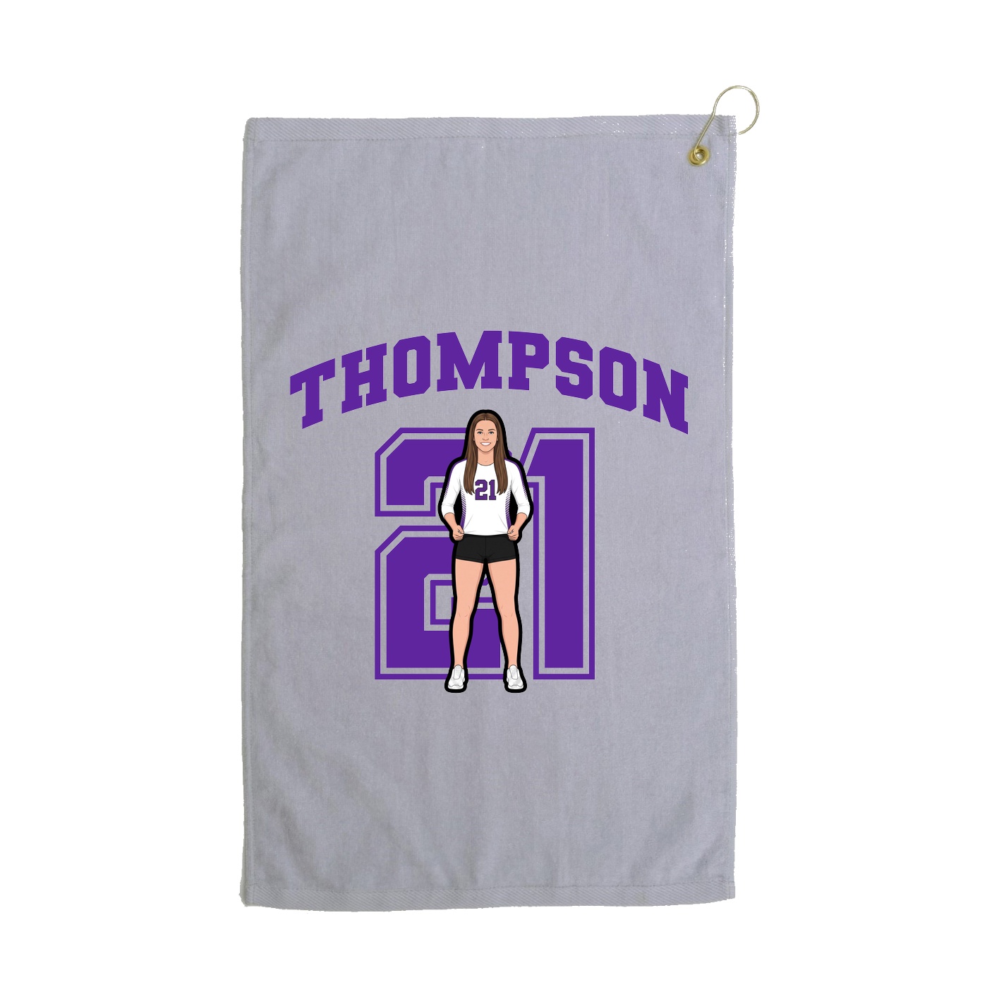 Golf Towel — Number in Grey
