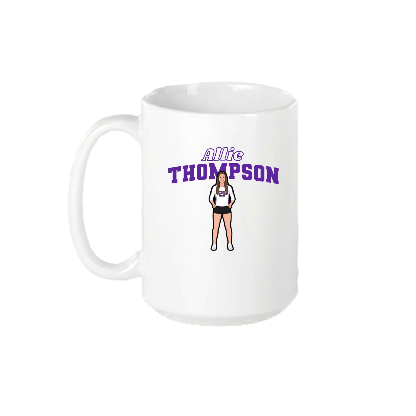 15oz Coffee Mug — Name Arch in White