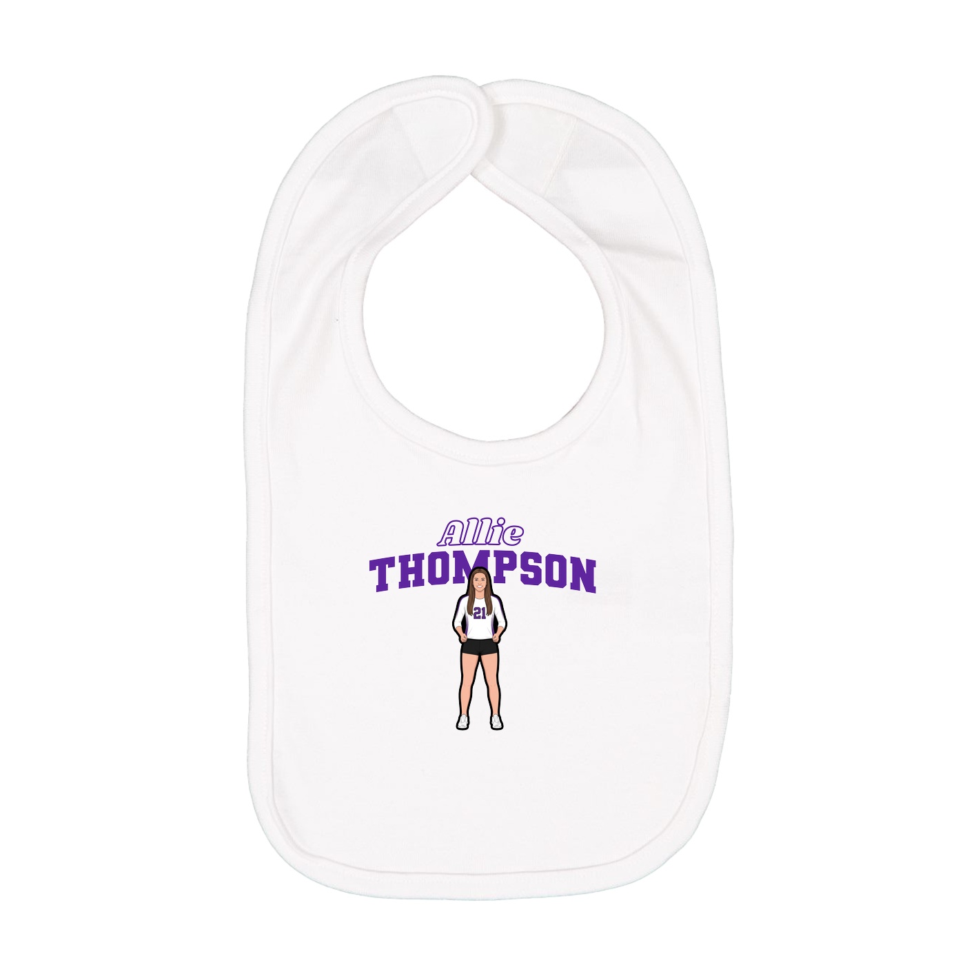 Infant Bib — Name Arch in White