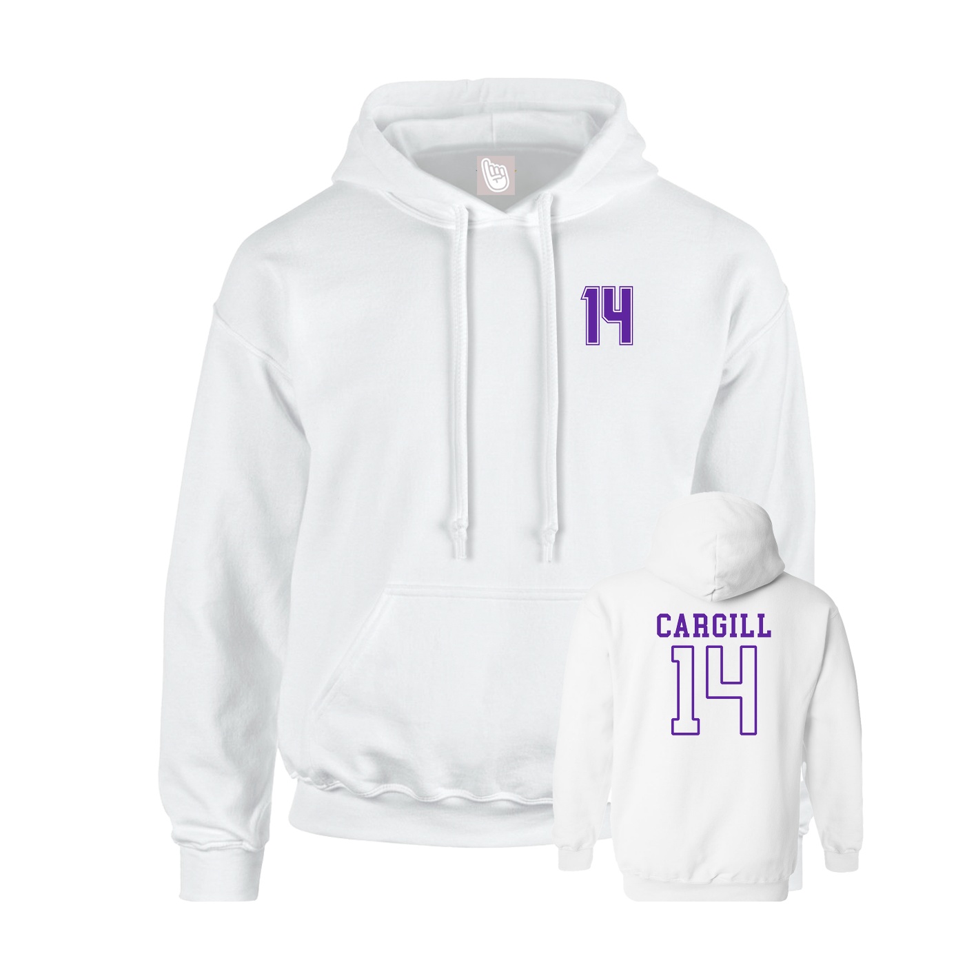 Youth Hoodie — Chest Back in White