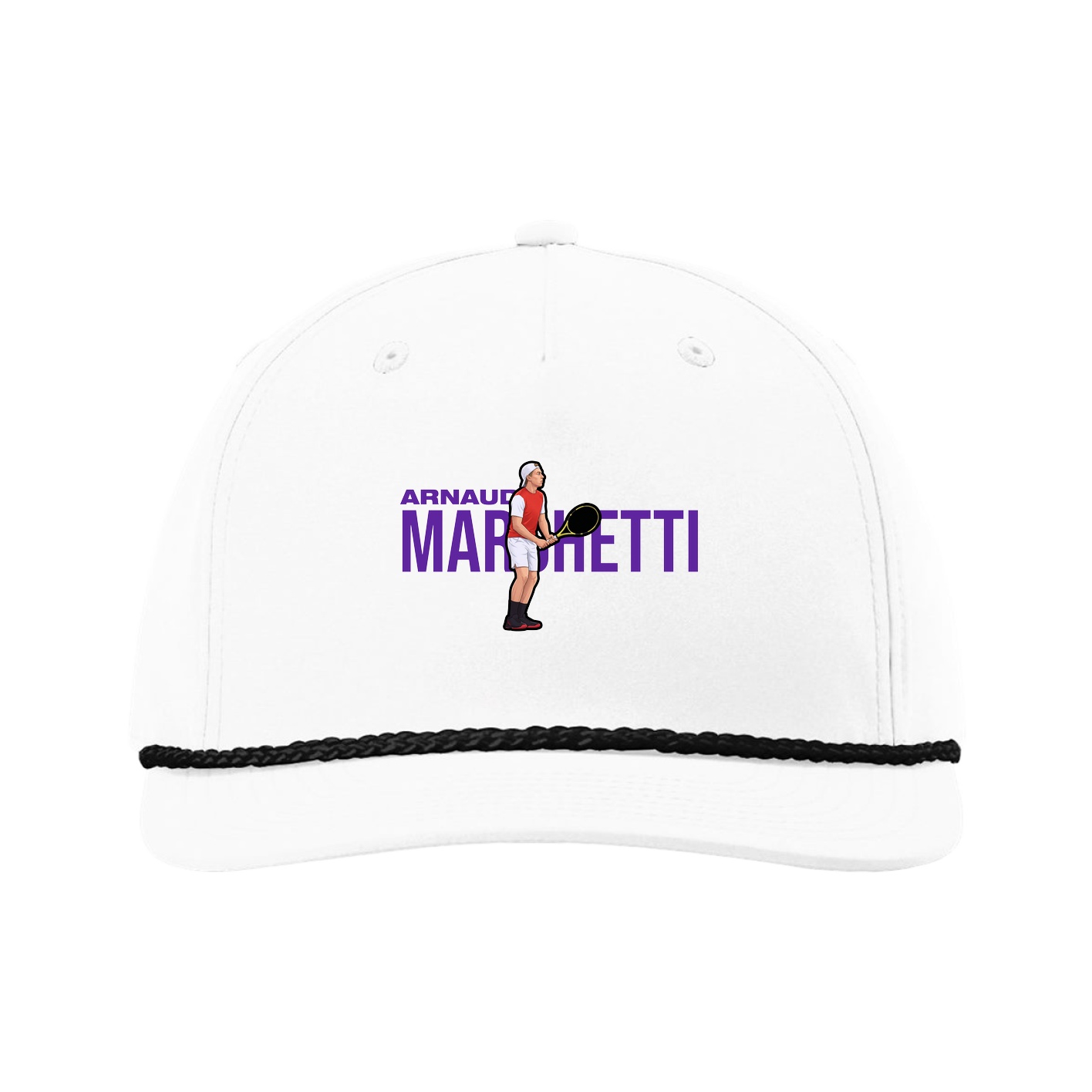Five-Panel Classic Rope Cap — Player Name in White
