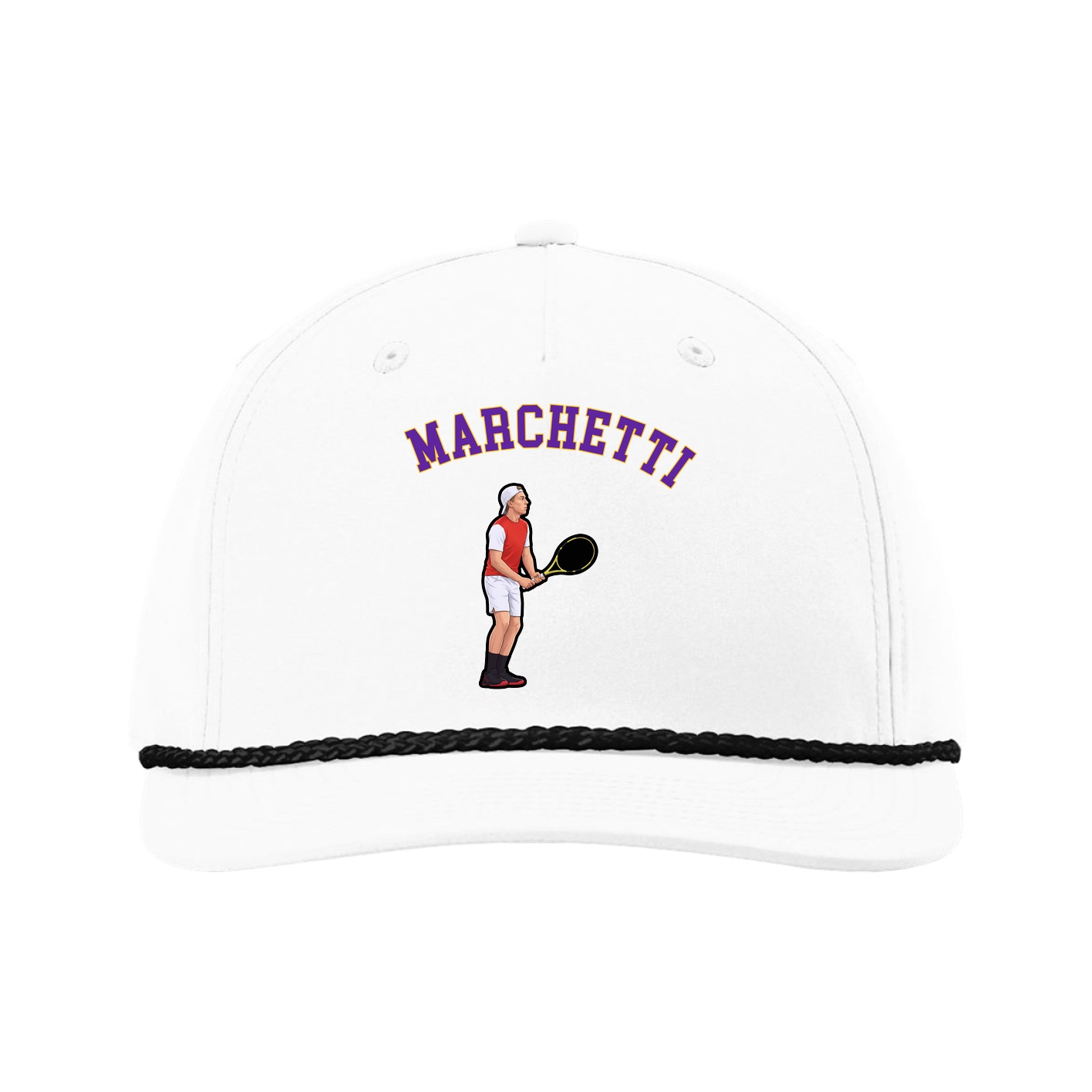Five-Panel Classic Rope Cap — Shirsey Arch in White