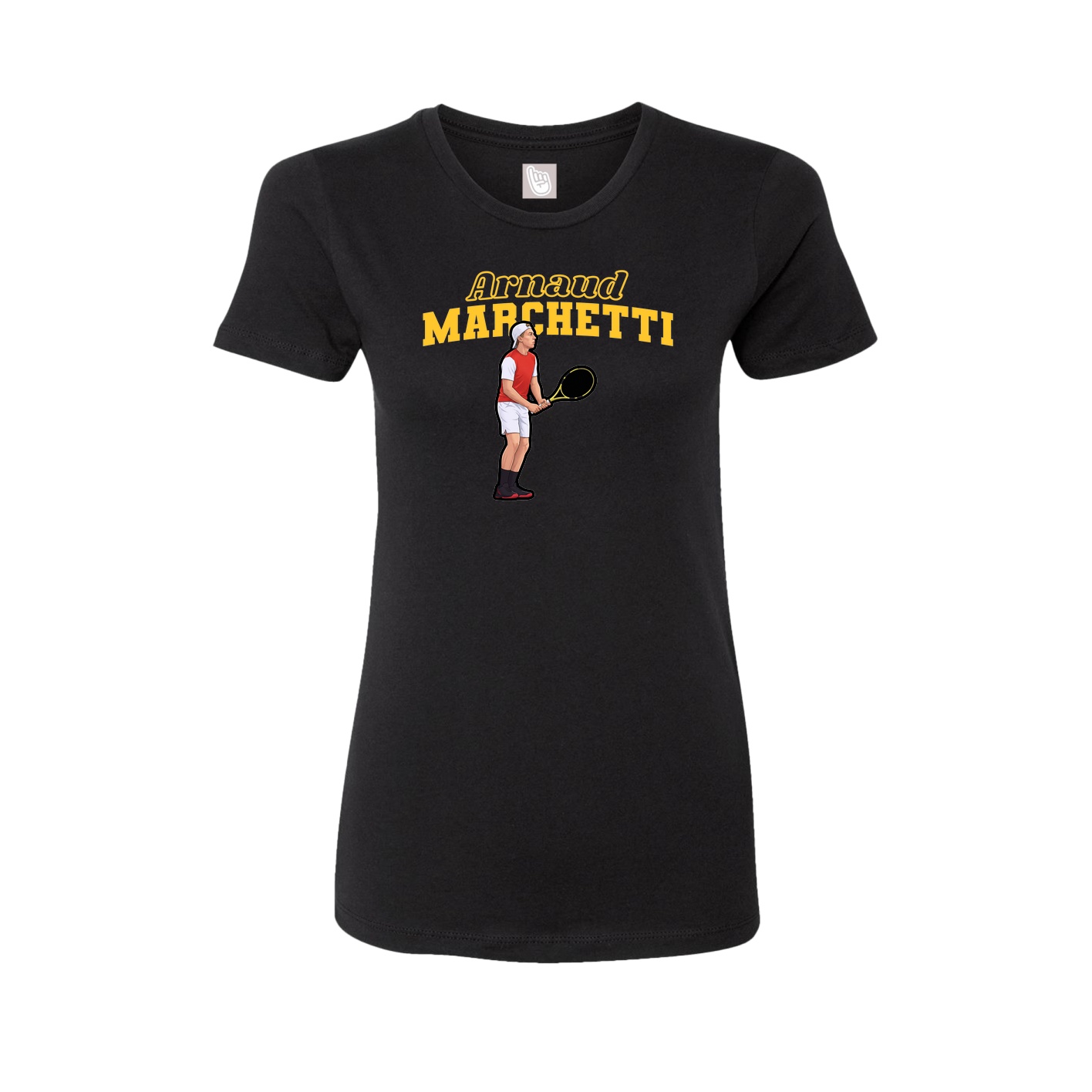 Fitted Women's Tee — Name Arch in Black