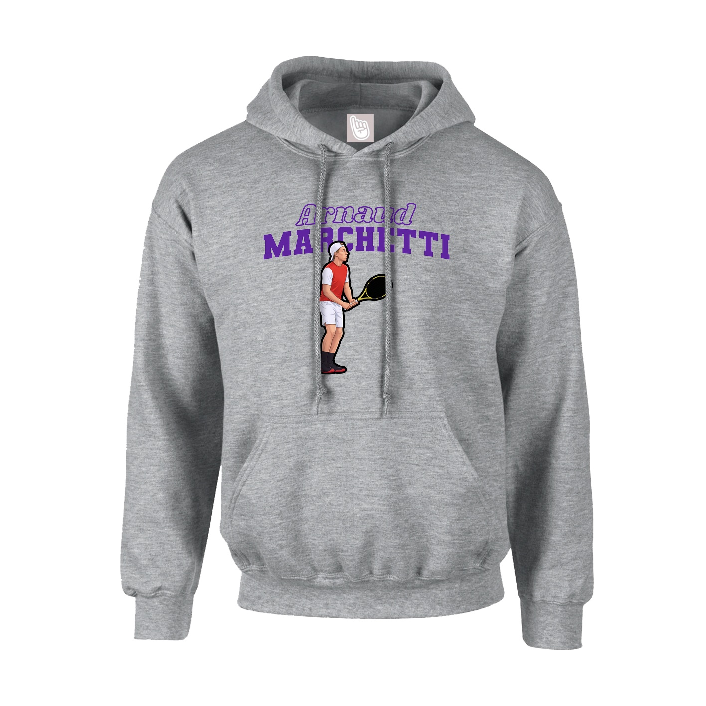 Hoodie — Name Arch in Grey