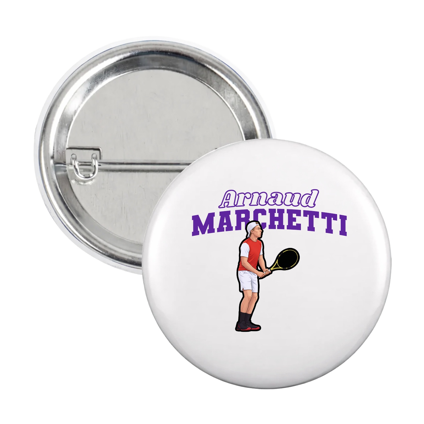 Game Day Button — Name Arch in White