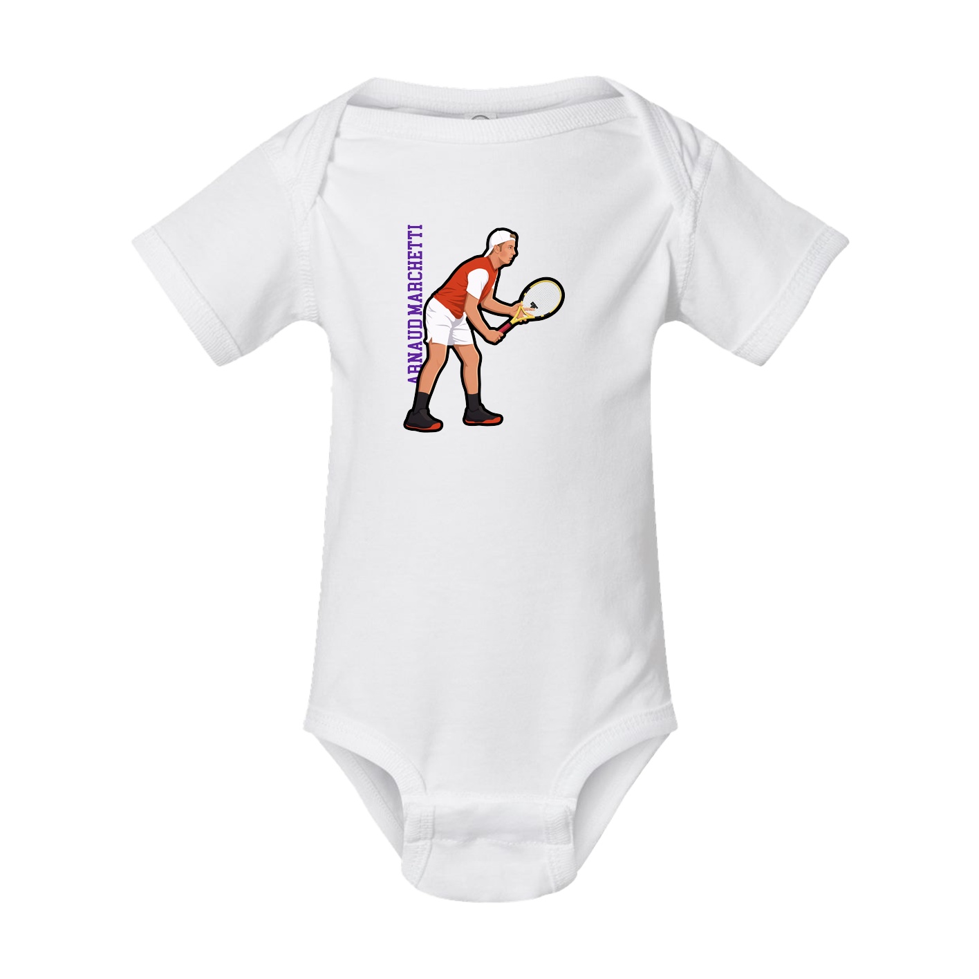 Baby Onesie — Name Vertical in White