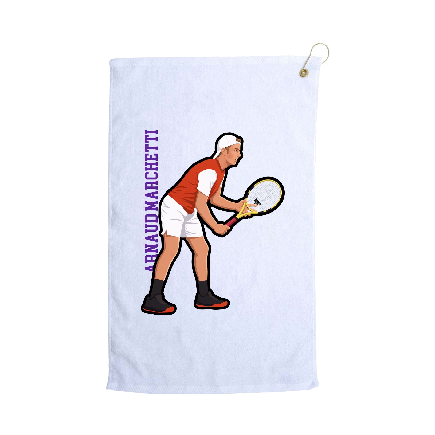Golf Towel — Name Vertical in White