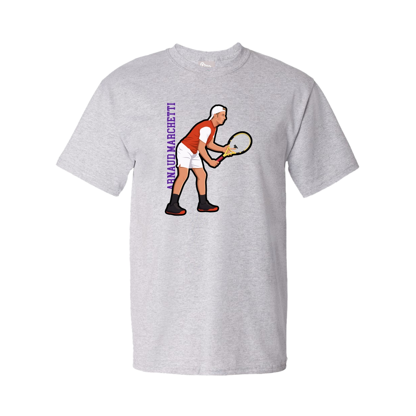 Youth Tee — Name Vertical in Grey