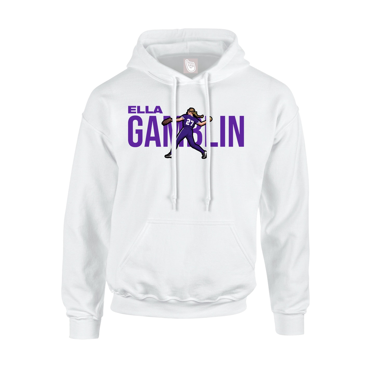 Youth Hoodie — Player Name in White