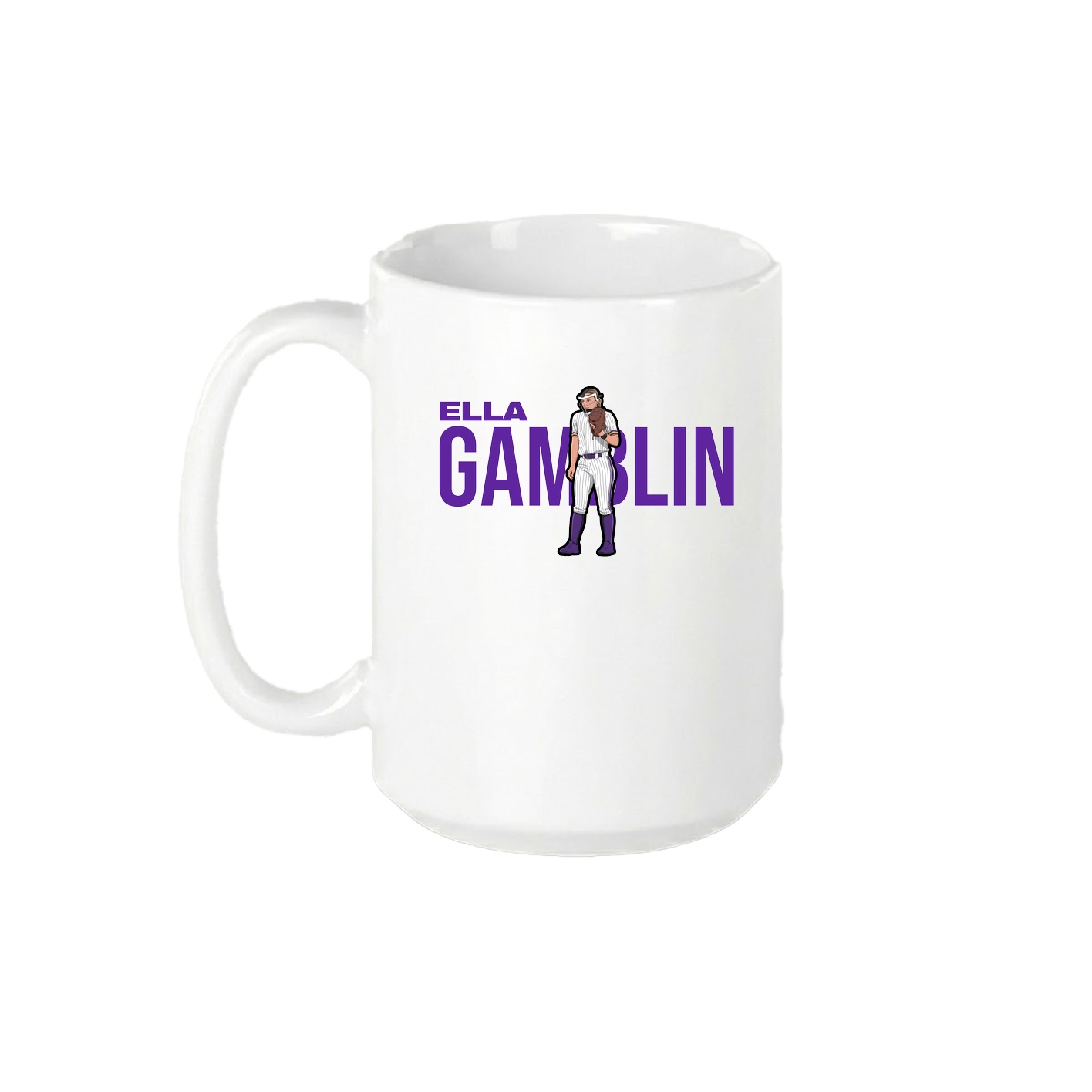 15oz Coffee Mug — Player Name in White
