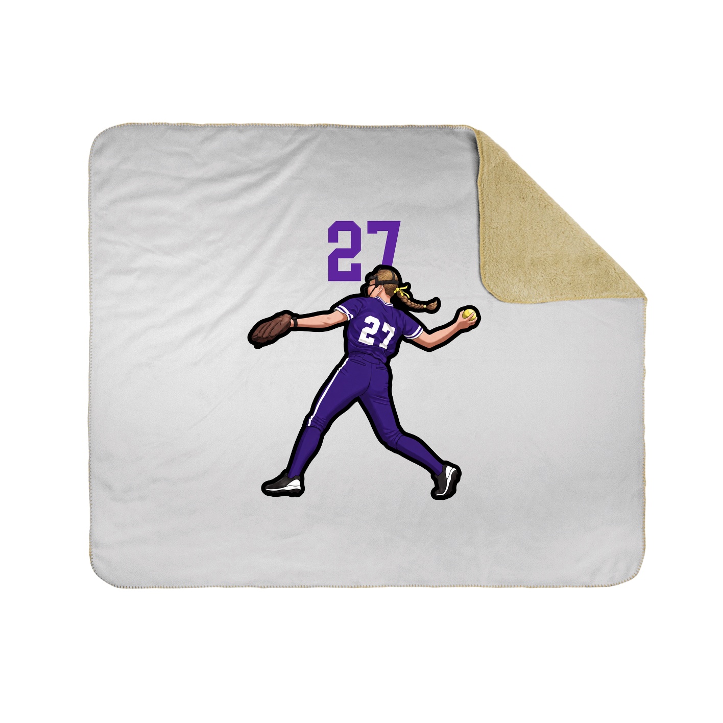 Throw Blanket — Number Top in White