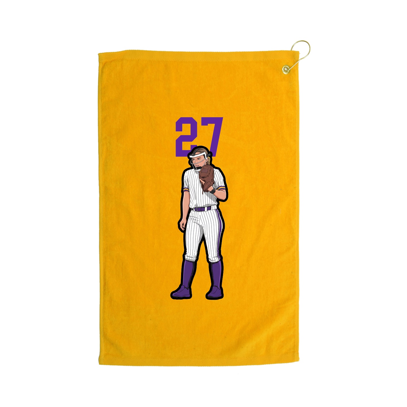 Golf Towel — Number Top in Gold