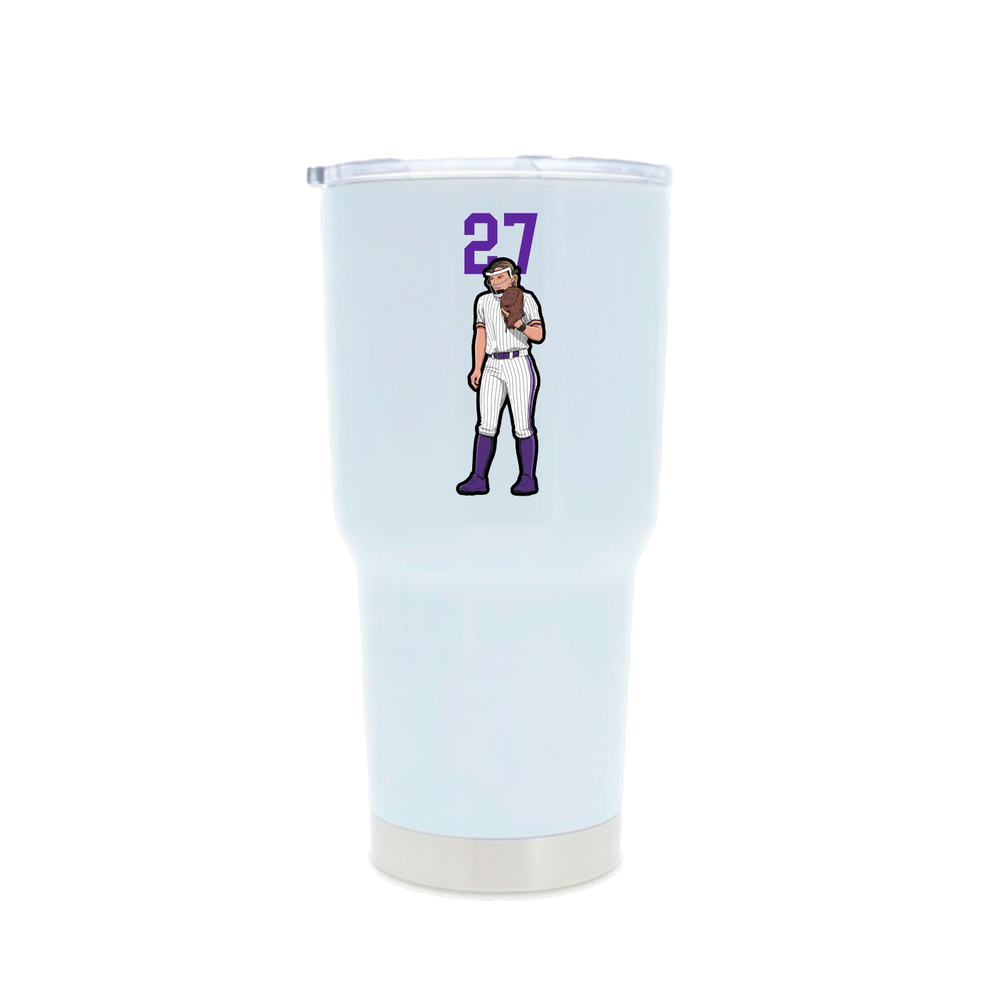 30oz Stainless Steel Tumbler — Number Top in White