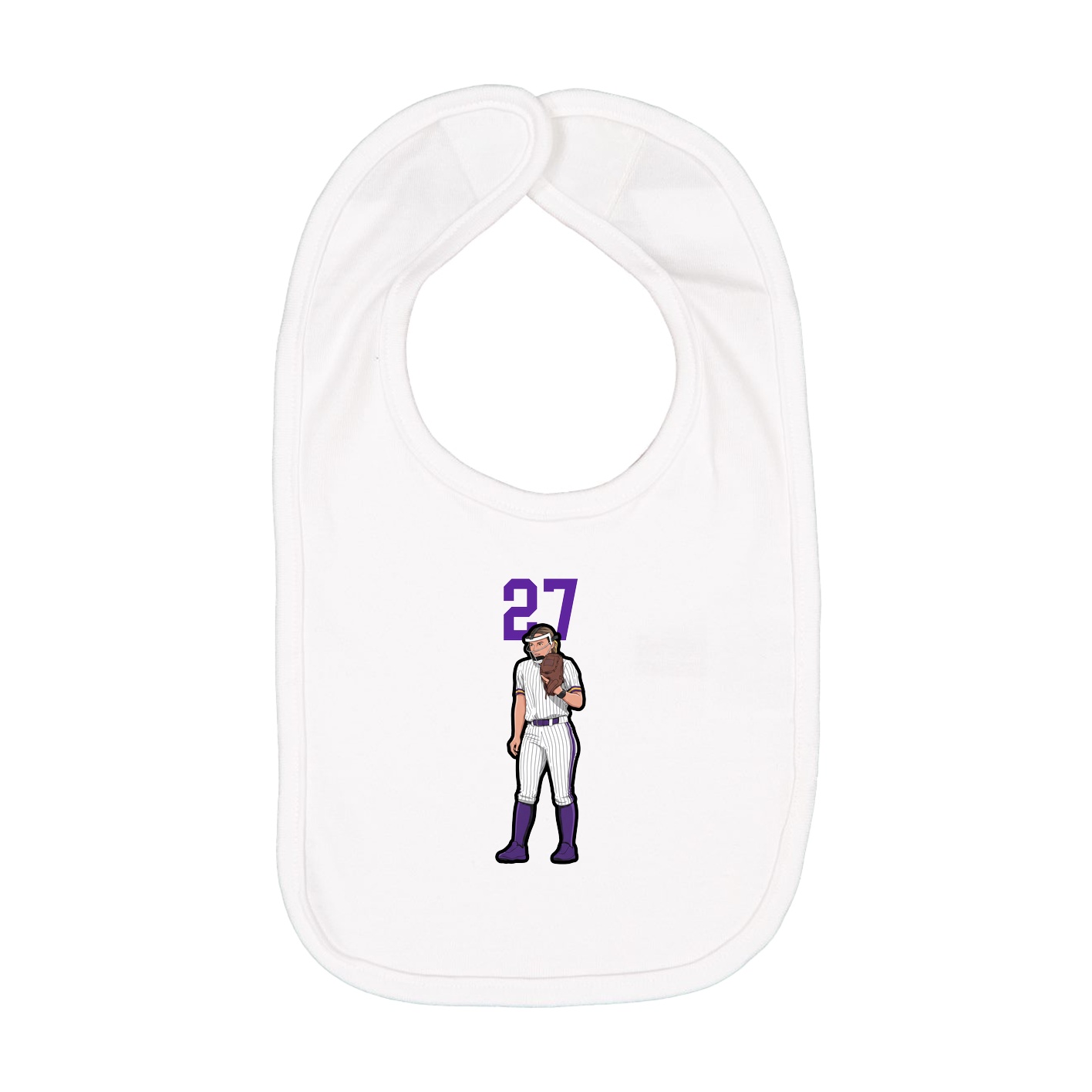 Infant Bib — Number Top in White