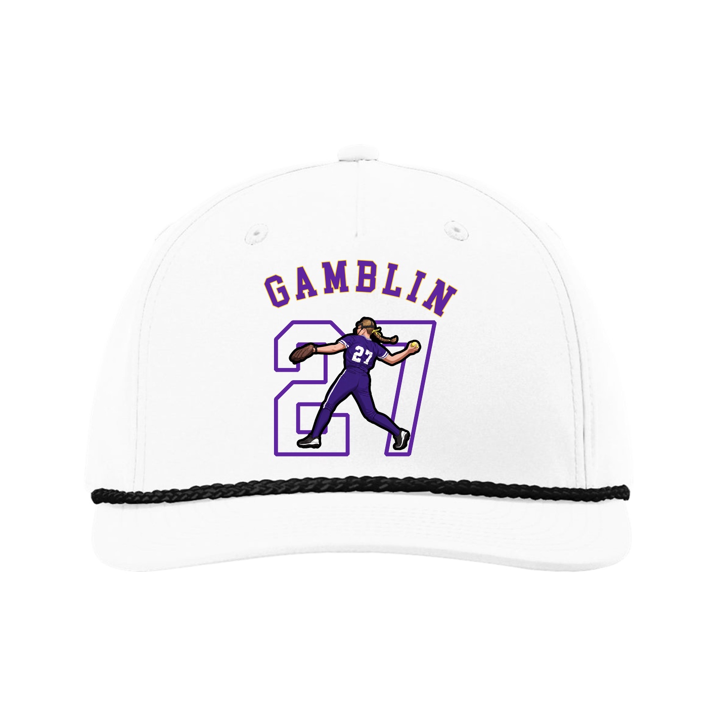 Five-Panel Classic Rope Cap — Shirsey Arch in White