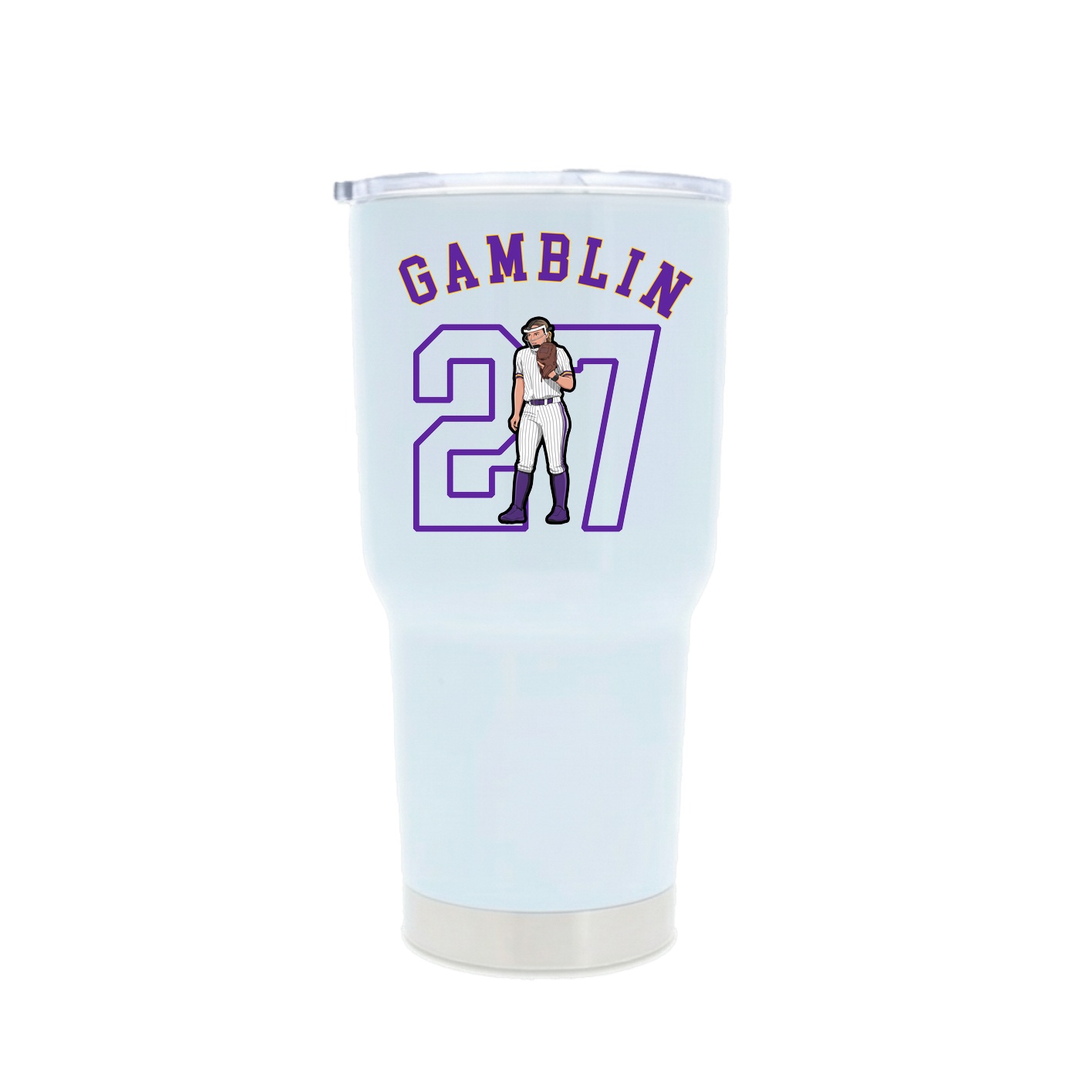 30oz Stainless Steel Tumbler — Shirsey Arch in White