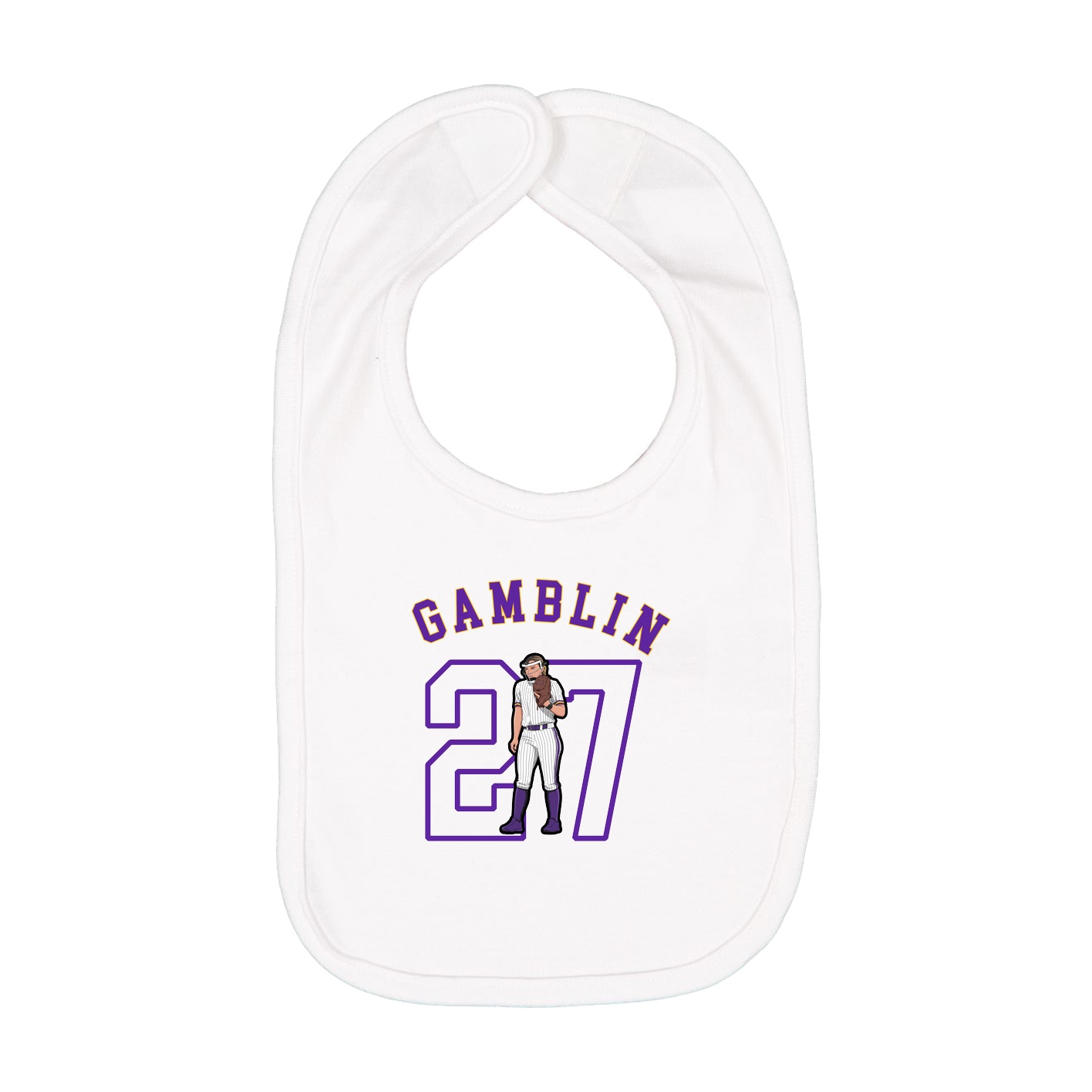 Infant Bib — Shirsey Arch in White
