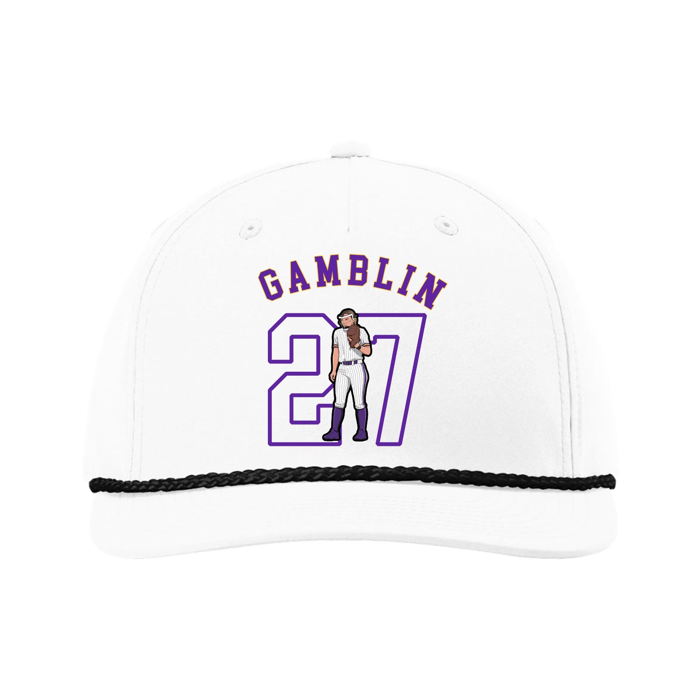 Five-Panel Classic Rope Cap — Shirsey Arch in White