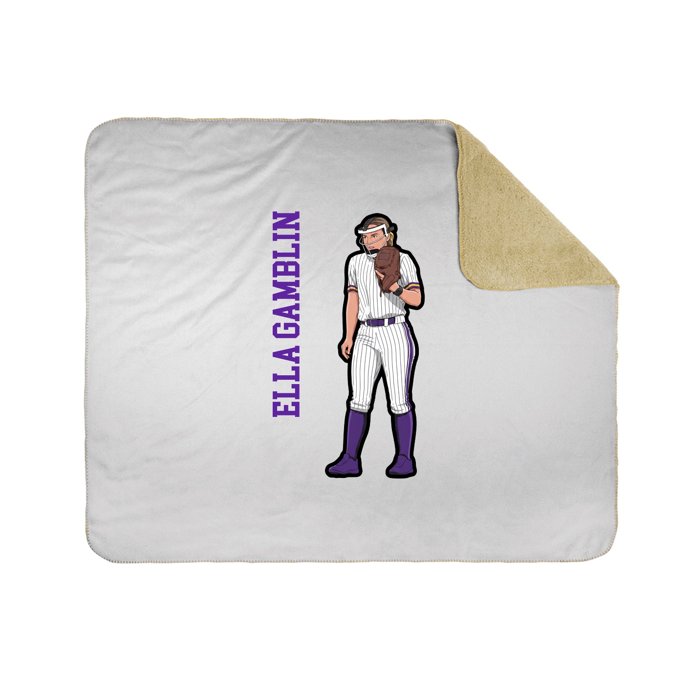 Throw Blanket — Name Vertical in White
