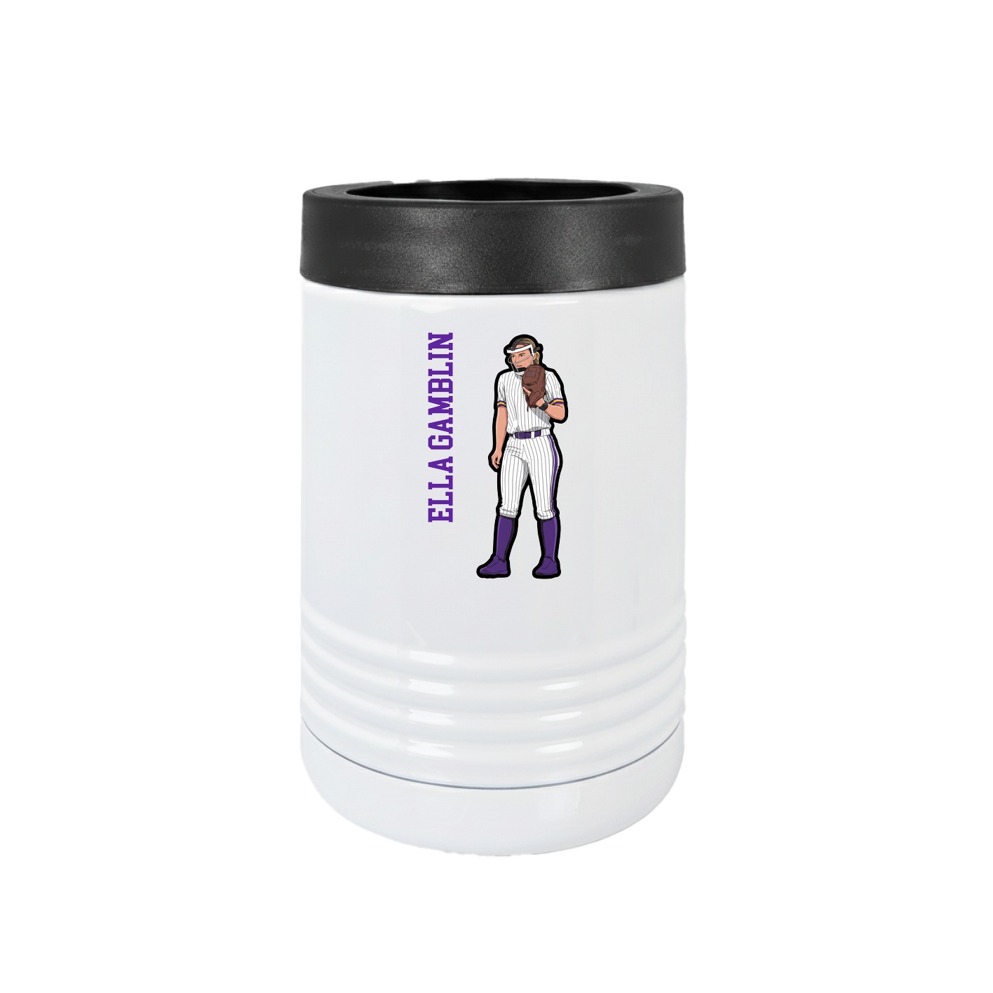 Beverage Holder — Name Vertical in White