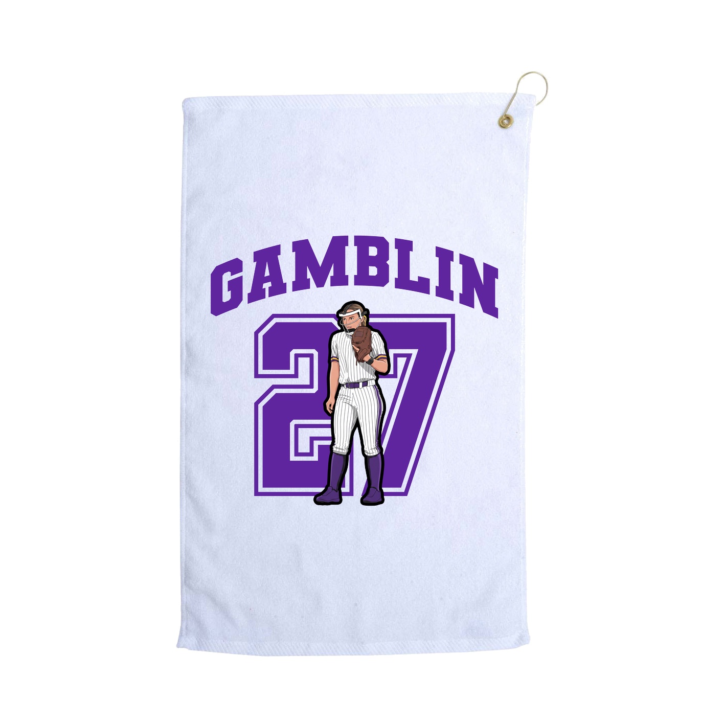 Golf Towel — Number in White