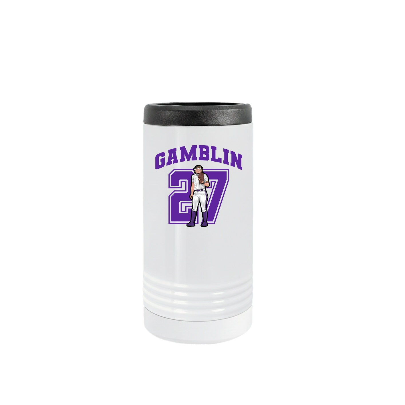 Slim Beverage Holder — Number in White