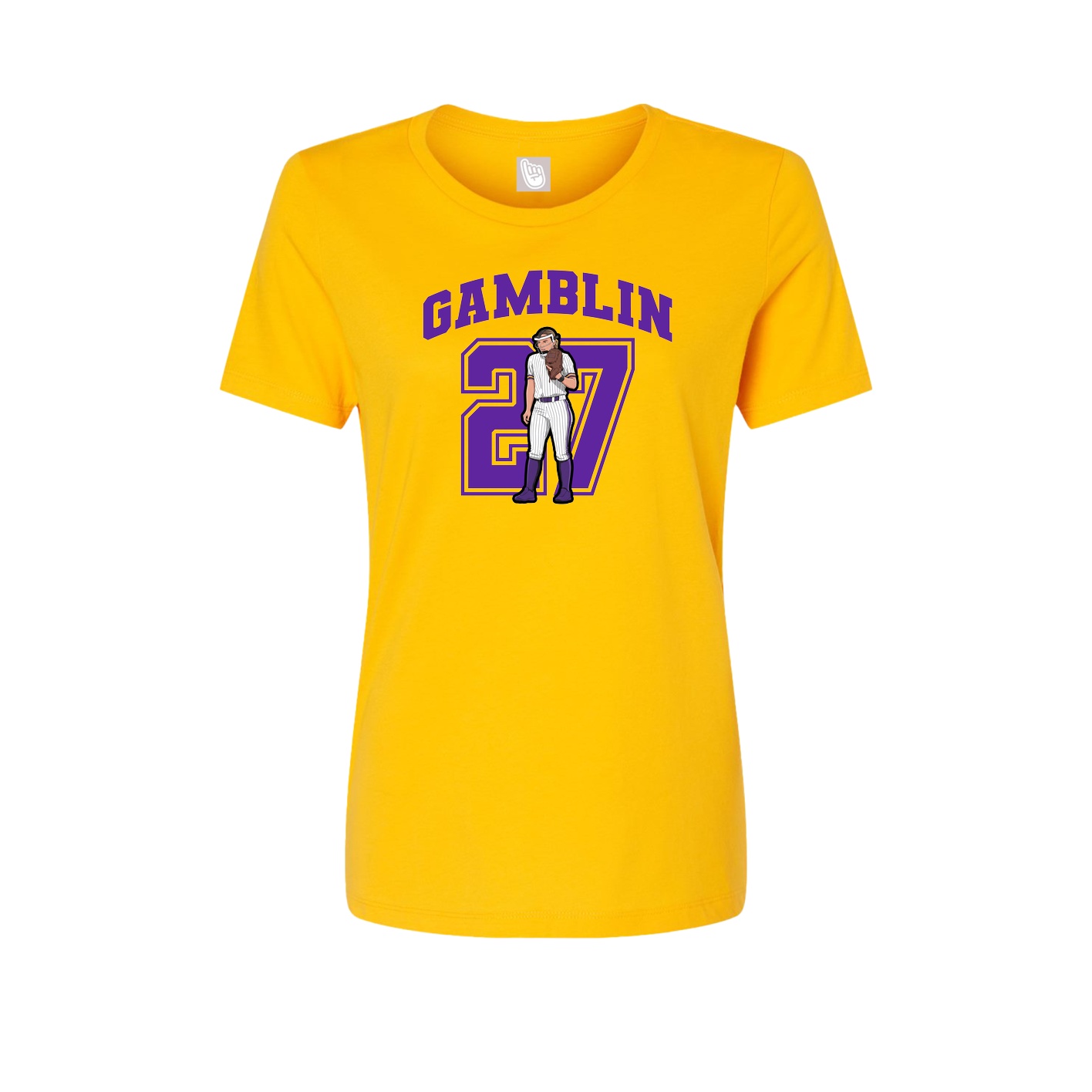 Fitted Women's Tee — Number in Gold