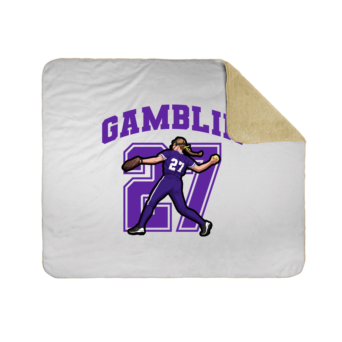 Throw Blanket — Number in White