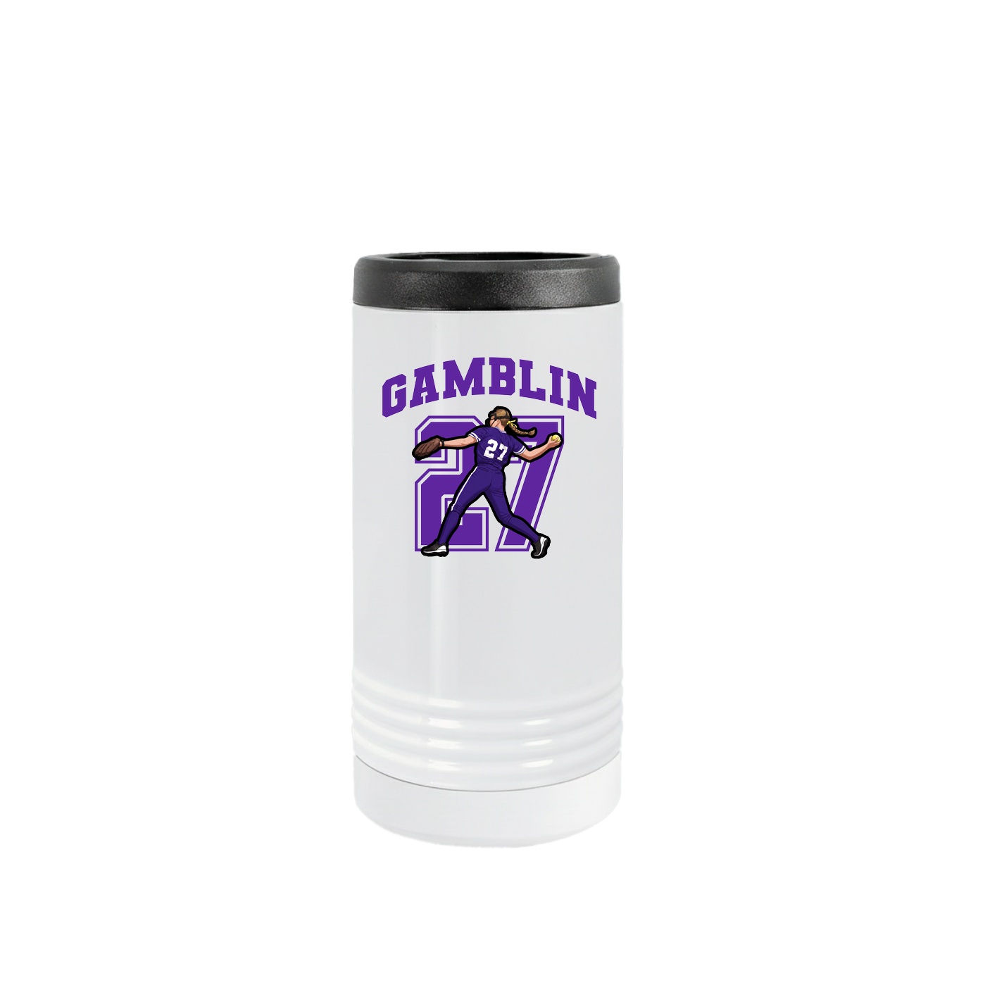 Slim Beverage Holder — Number in White