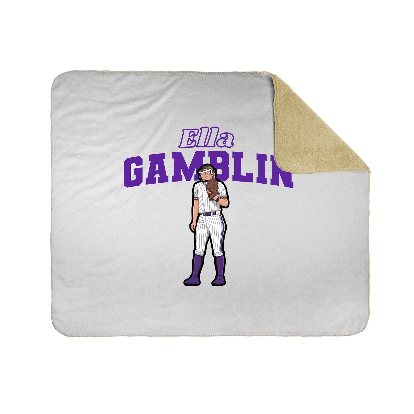 Throw Blanket — Name Arch in White