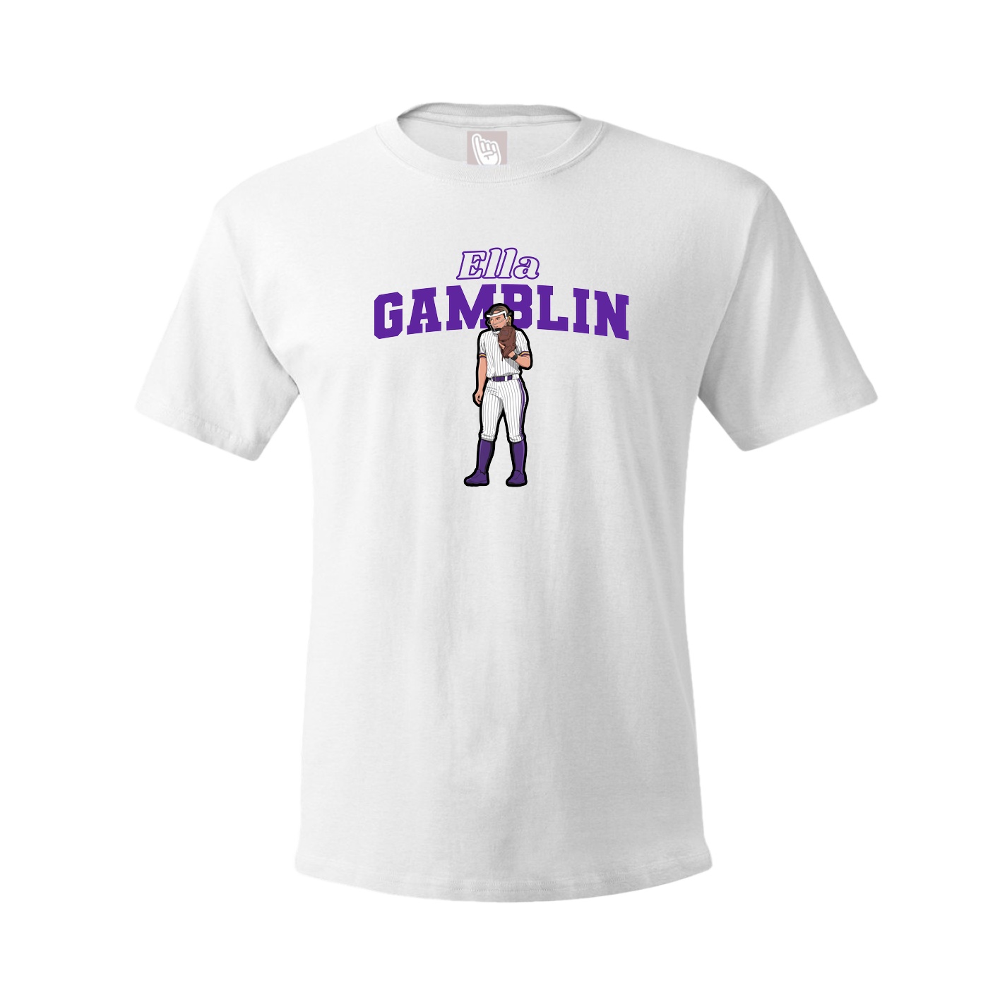 Youth Tee — Name Arch in White