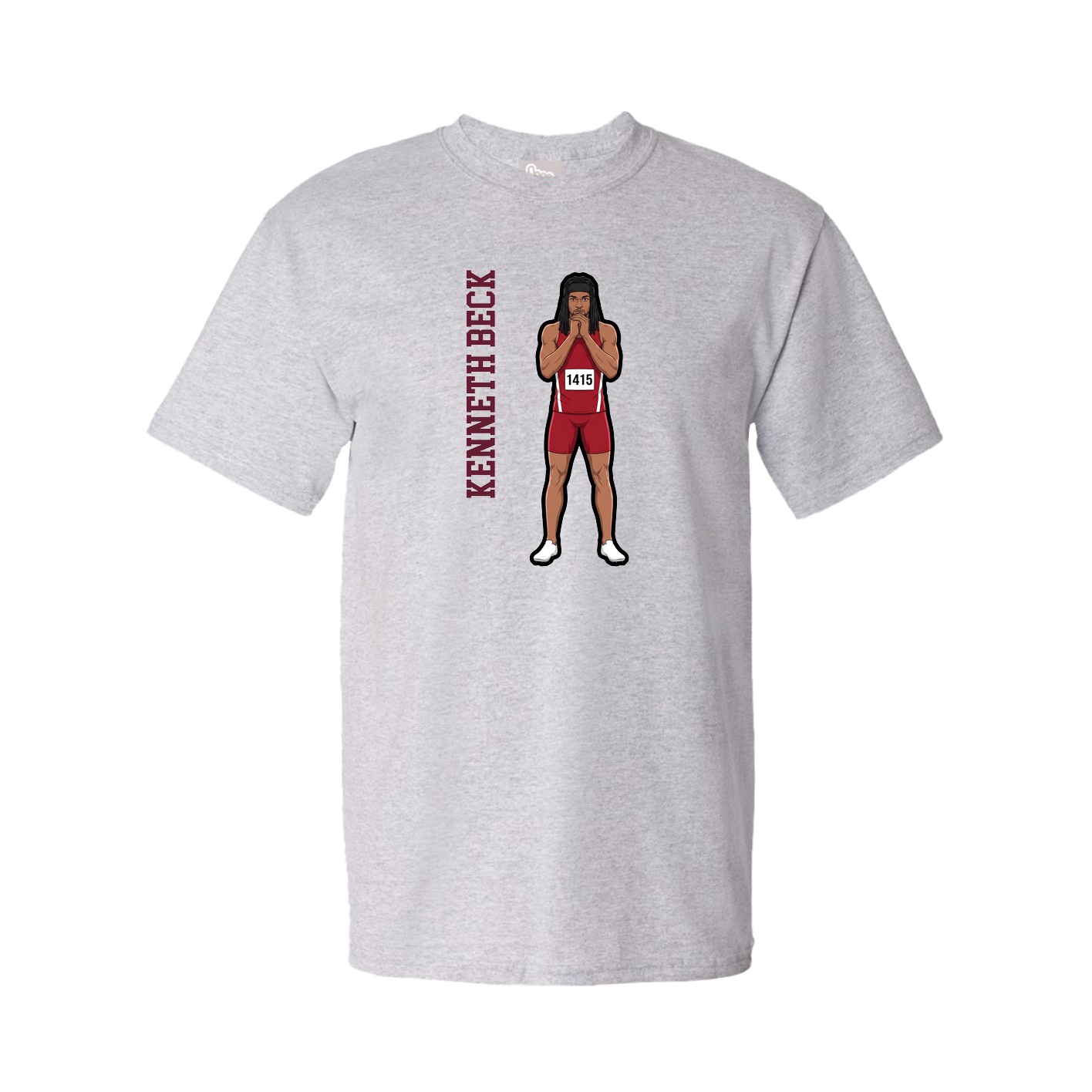 Tee — Name Vertical in Grey
