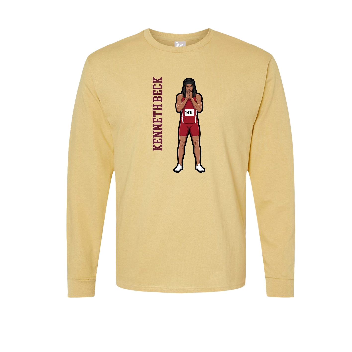Long Sleeve Tee — Name Vertical in Vegas Gold