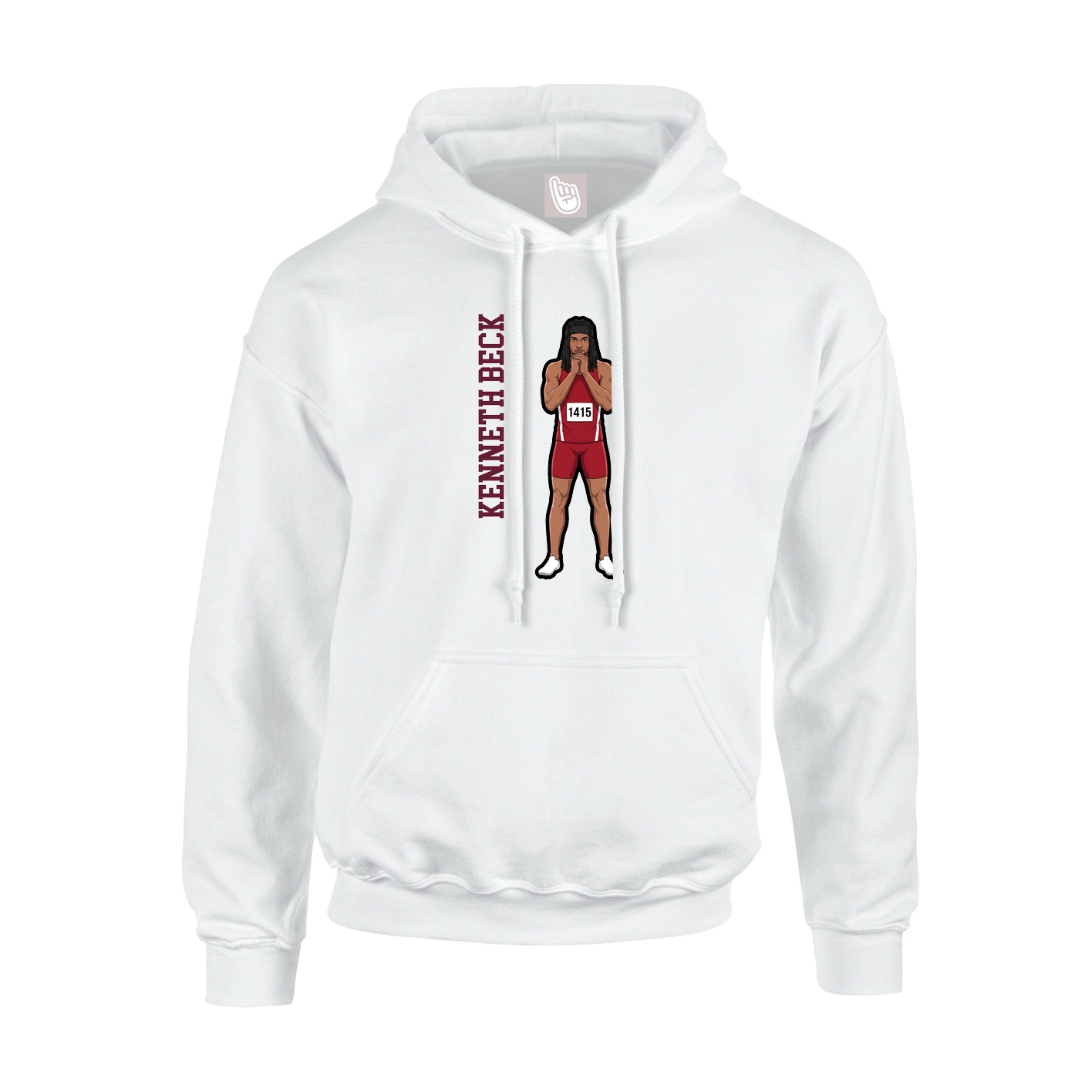 Hoodie — Name Vertical in White