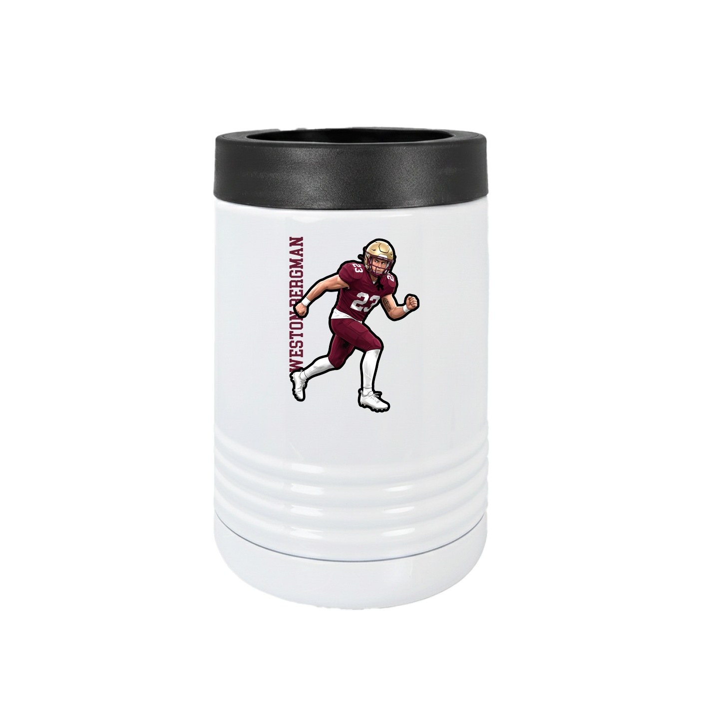 Beverage Holder — Name Vertical in White