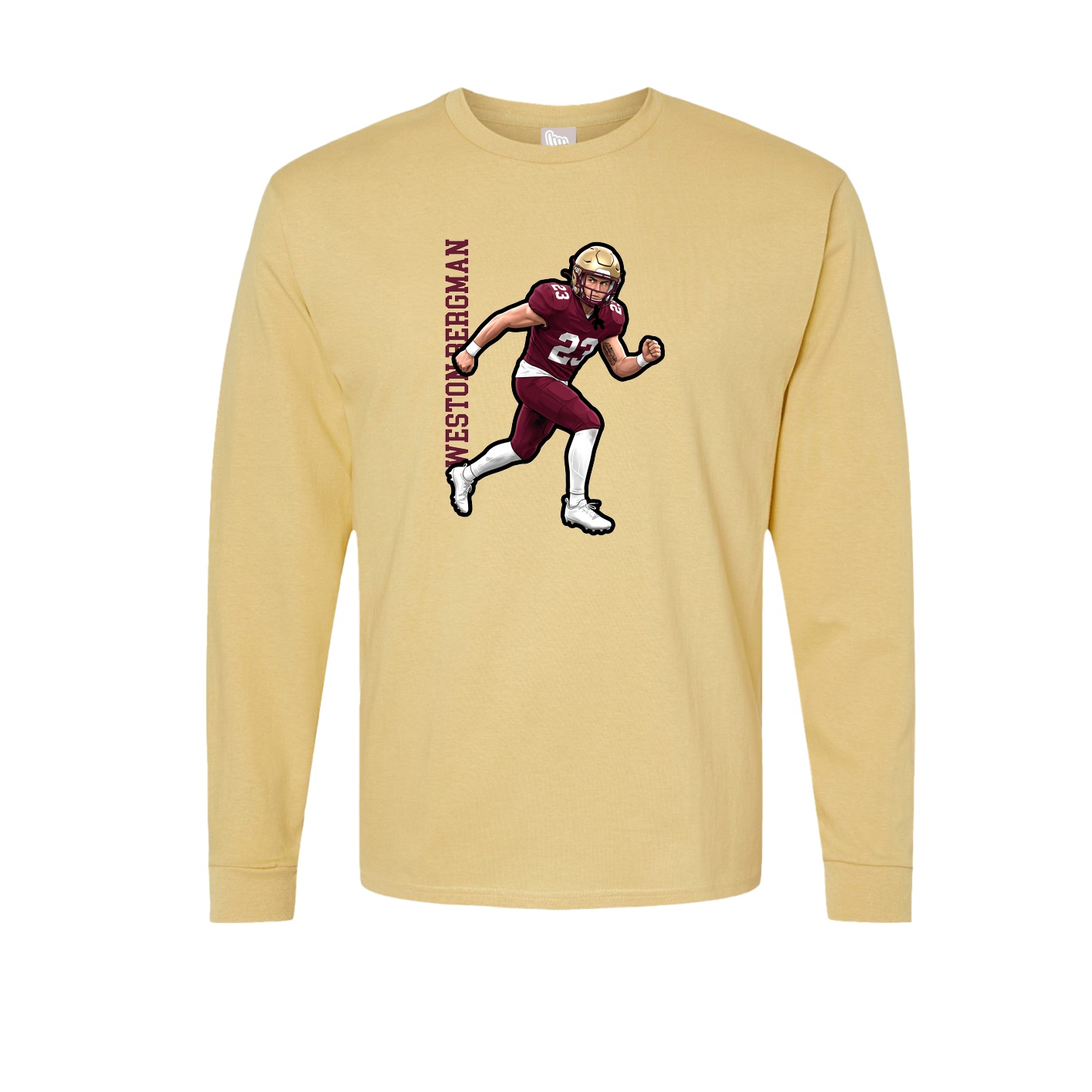 Long Sleeve Tee — Name Vertical in Vegas Gold