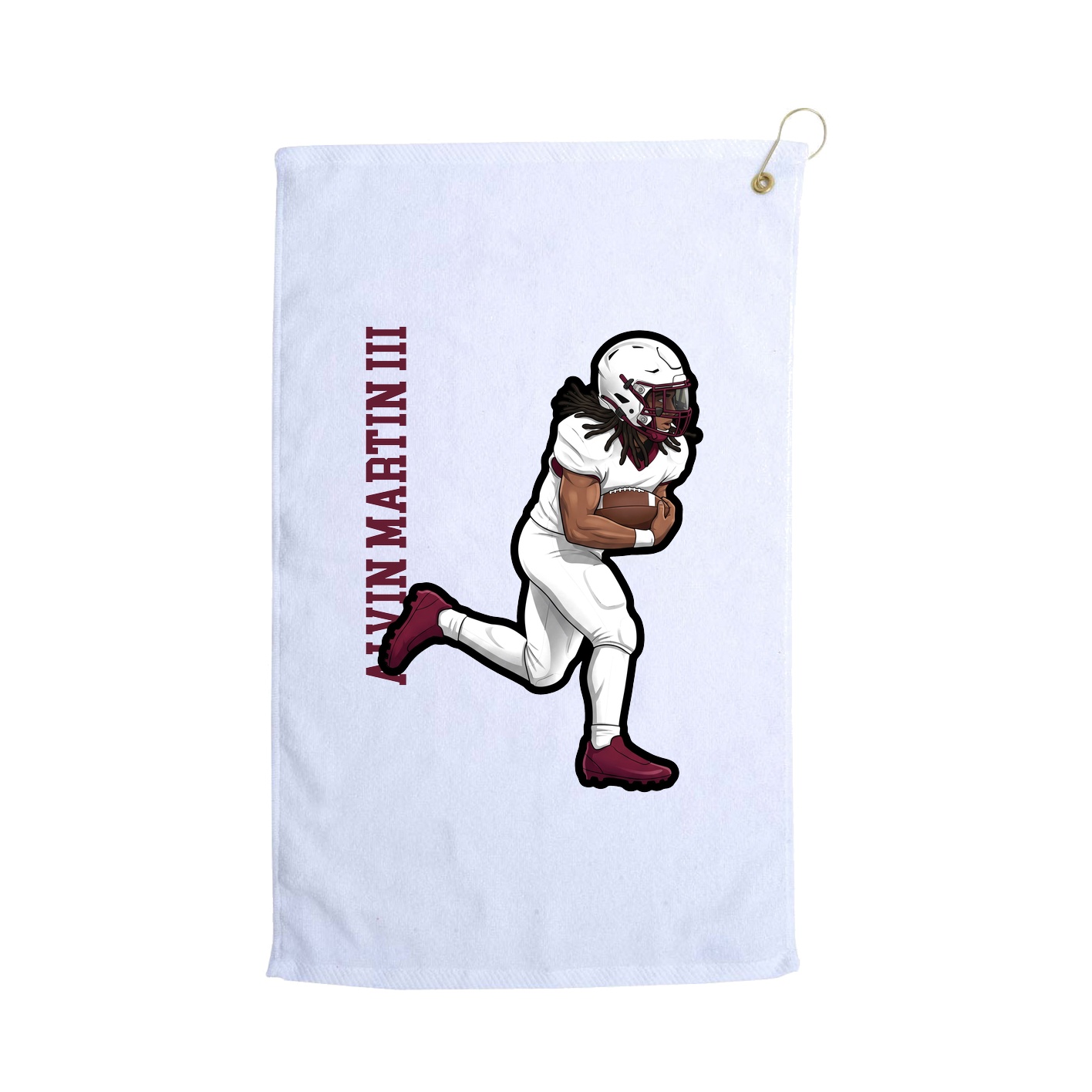 Golf Towel — Name Vertical in White