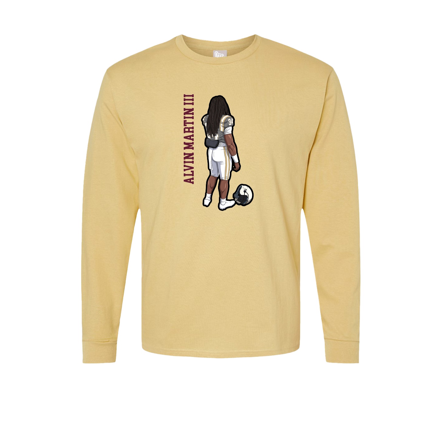 Long Sleeve Tee — Name Vertical in Vegas Gold