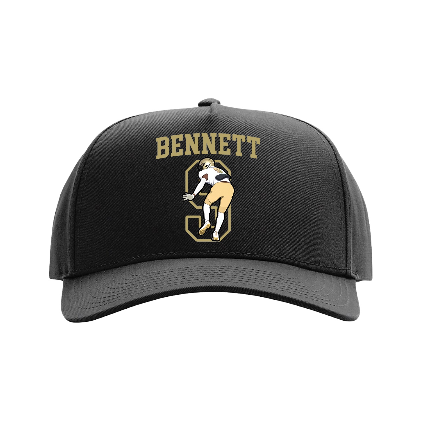 Full Fabric Five-Panel Champ Cap — Shirsey in Black