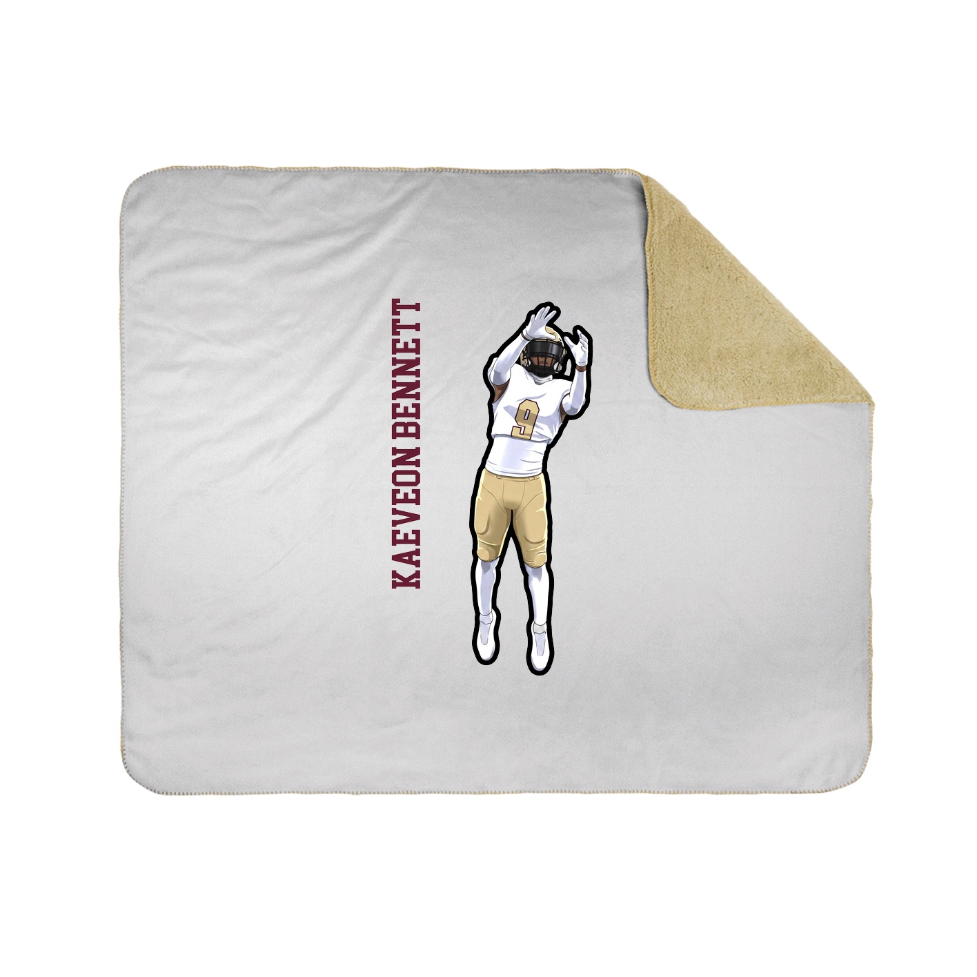 Throw Blanket — Name Vertical in White
