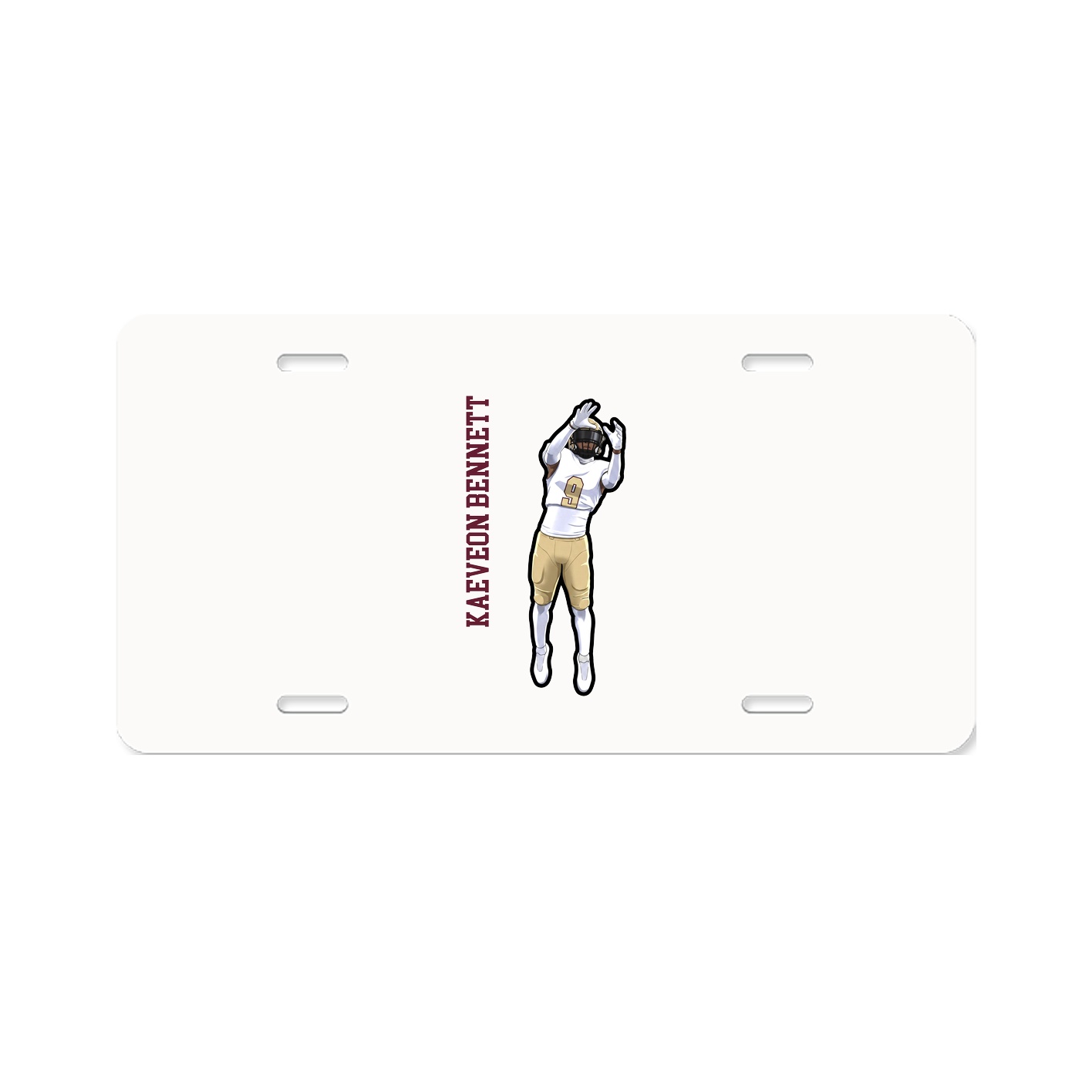 License Plate — Name Vertical in Classic