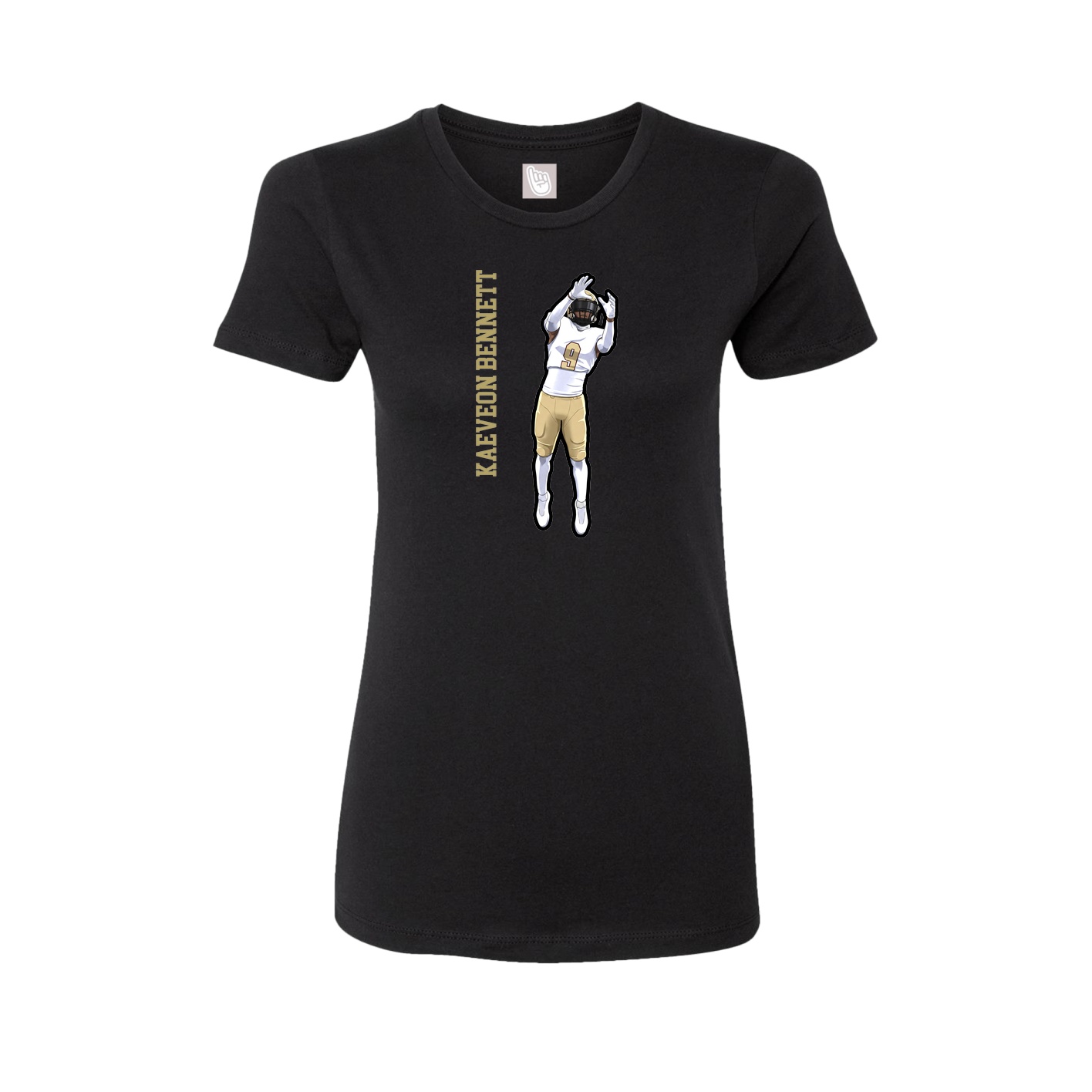 Womens Tee — Name Vertical in Black