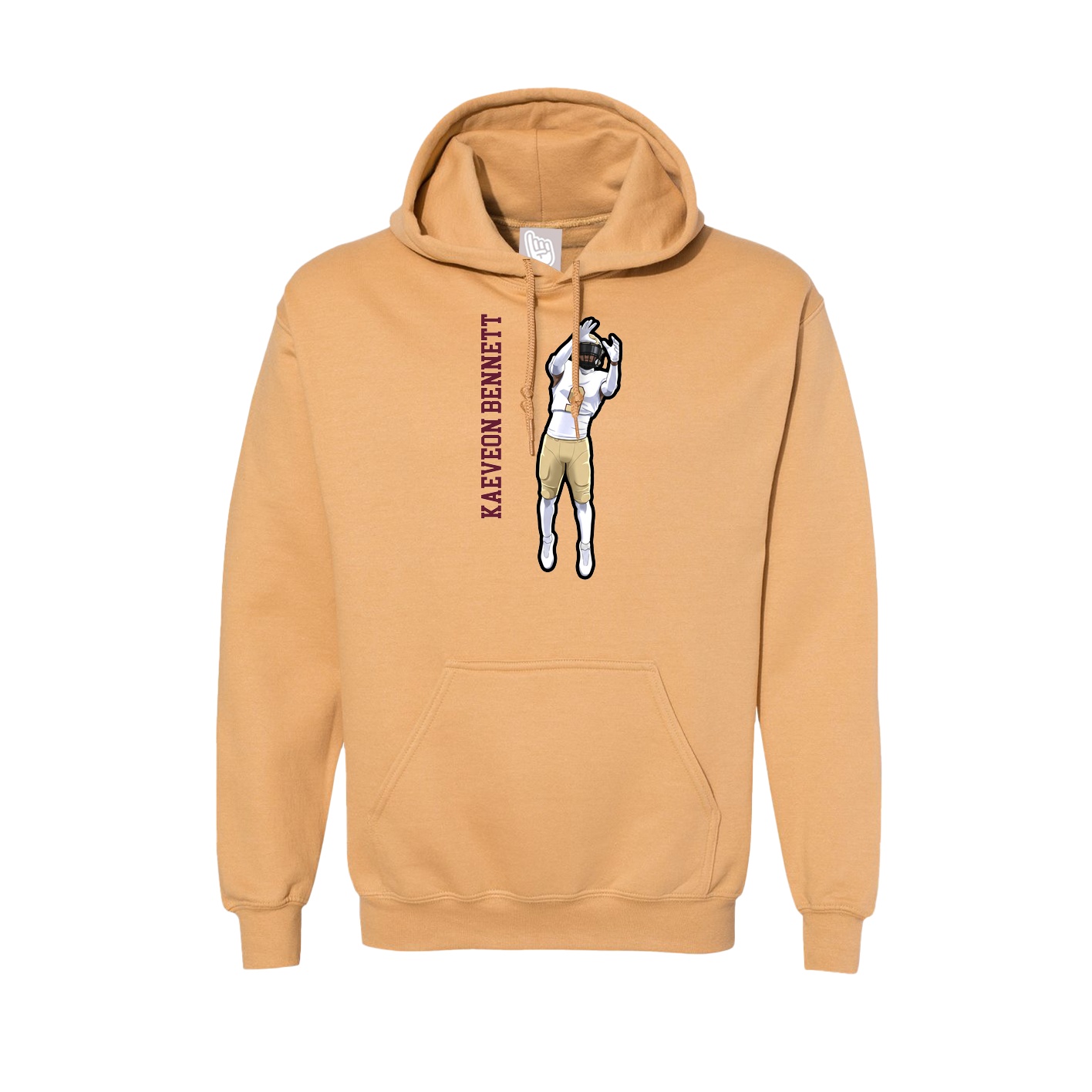 Hoodie — Name Vertical in Vegas Gold