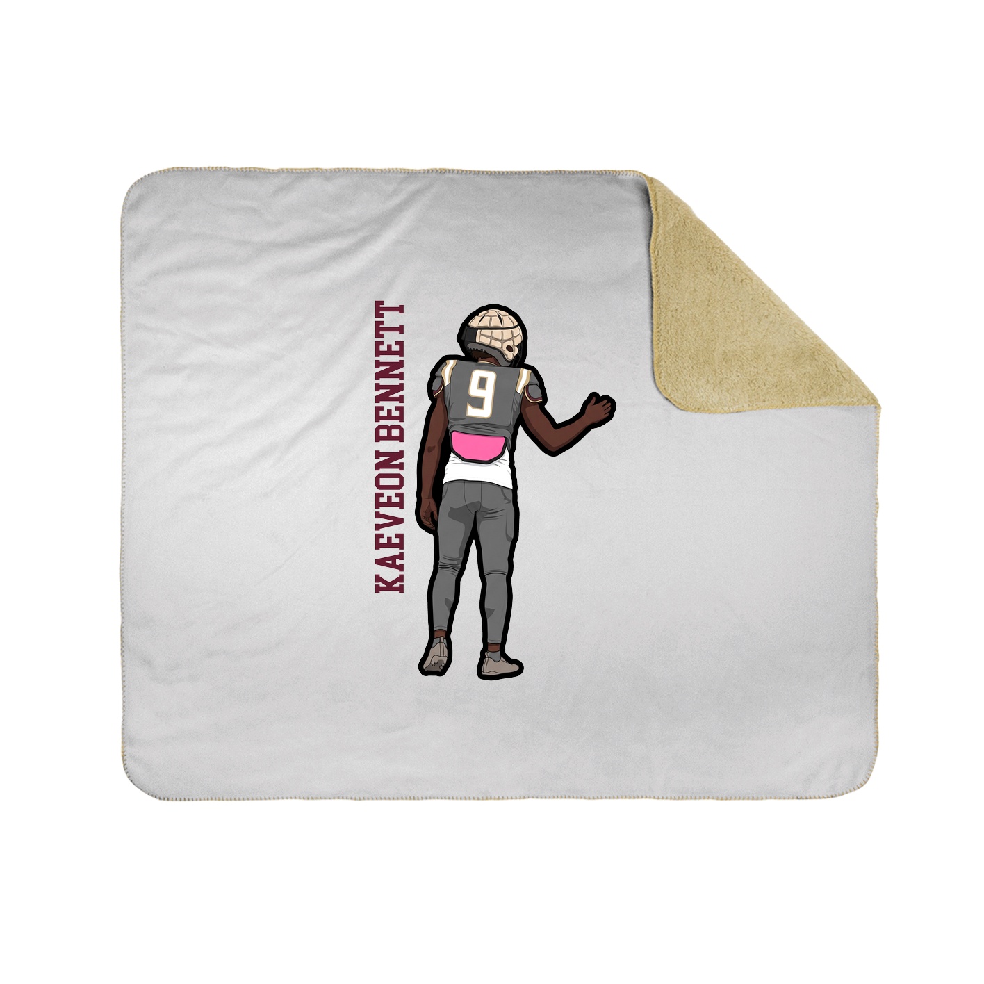 Throw Blanket — Name Vertical in White