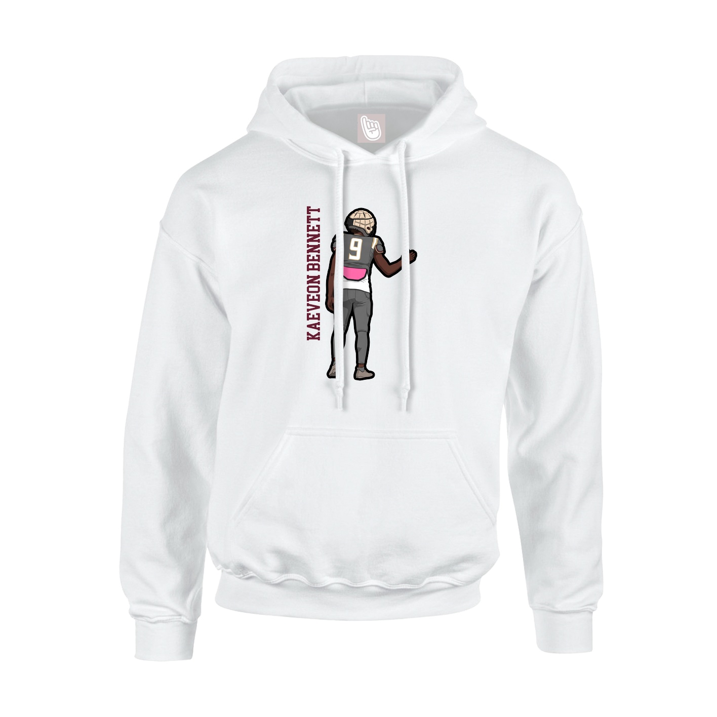 Youth Hoodie — Name Vertical in White
