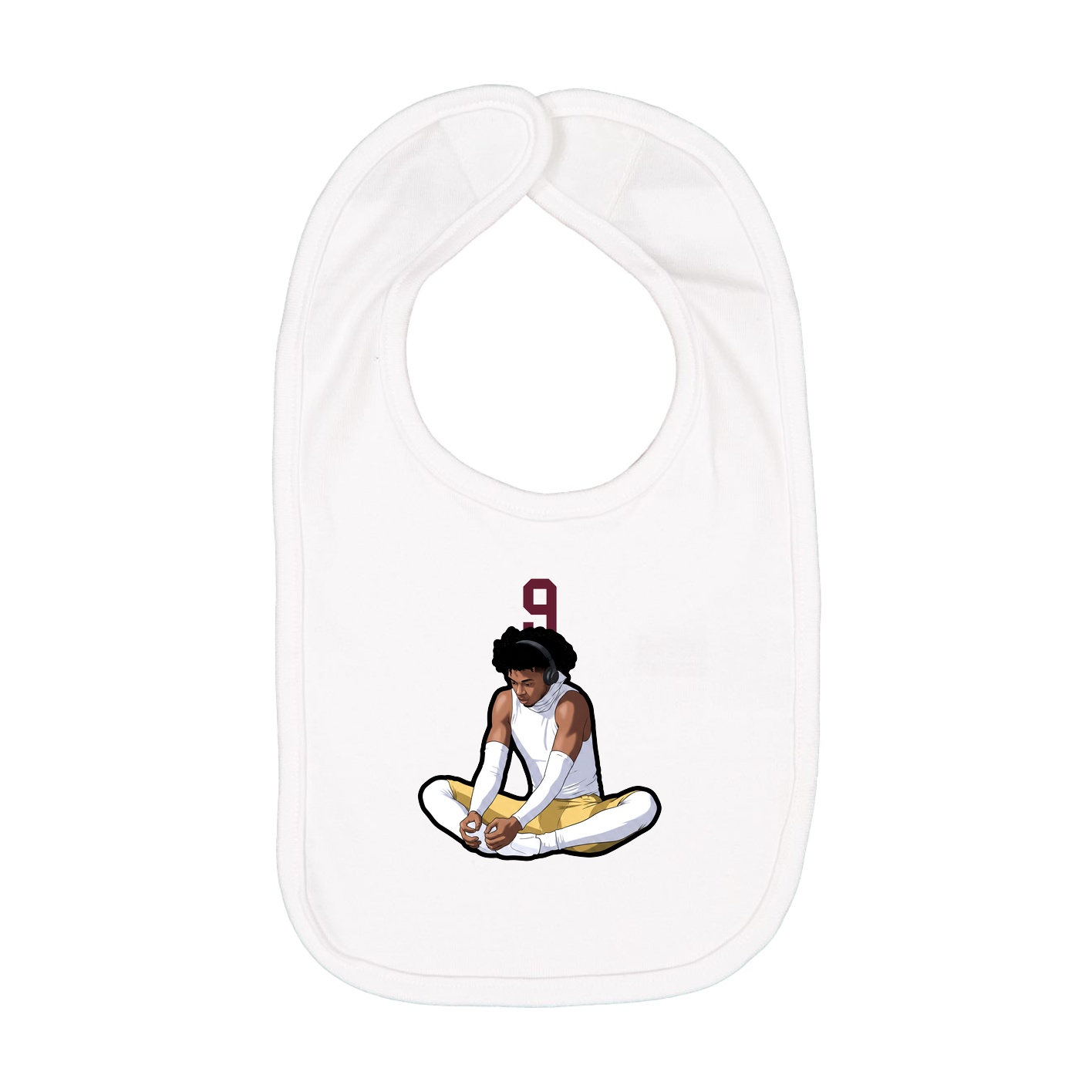 Infant Bib — Number Top in White