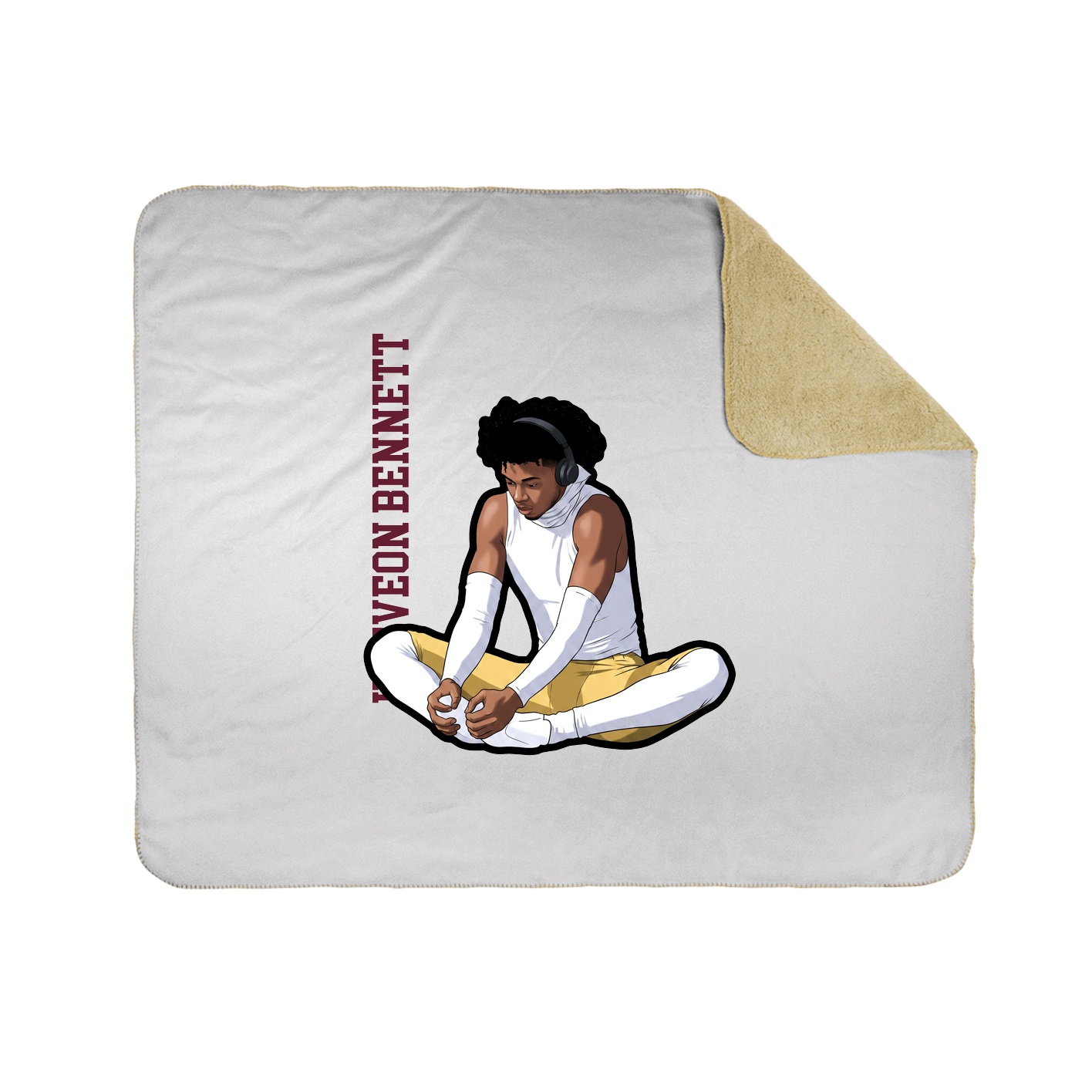 Throw Blanket — Name Vertical in White